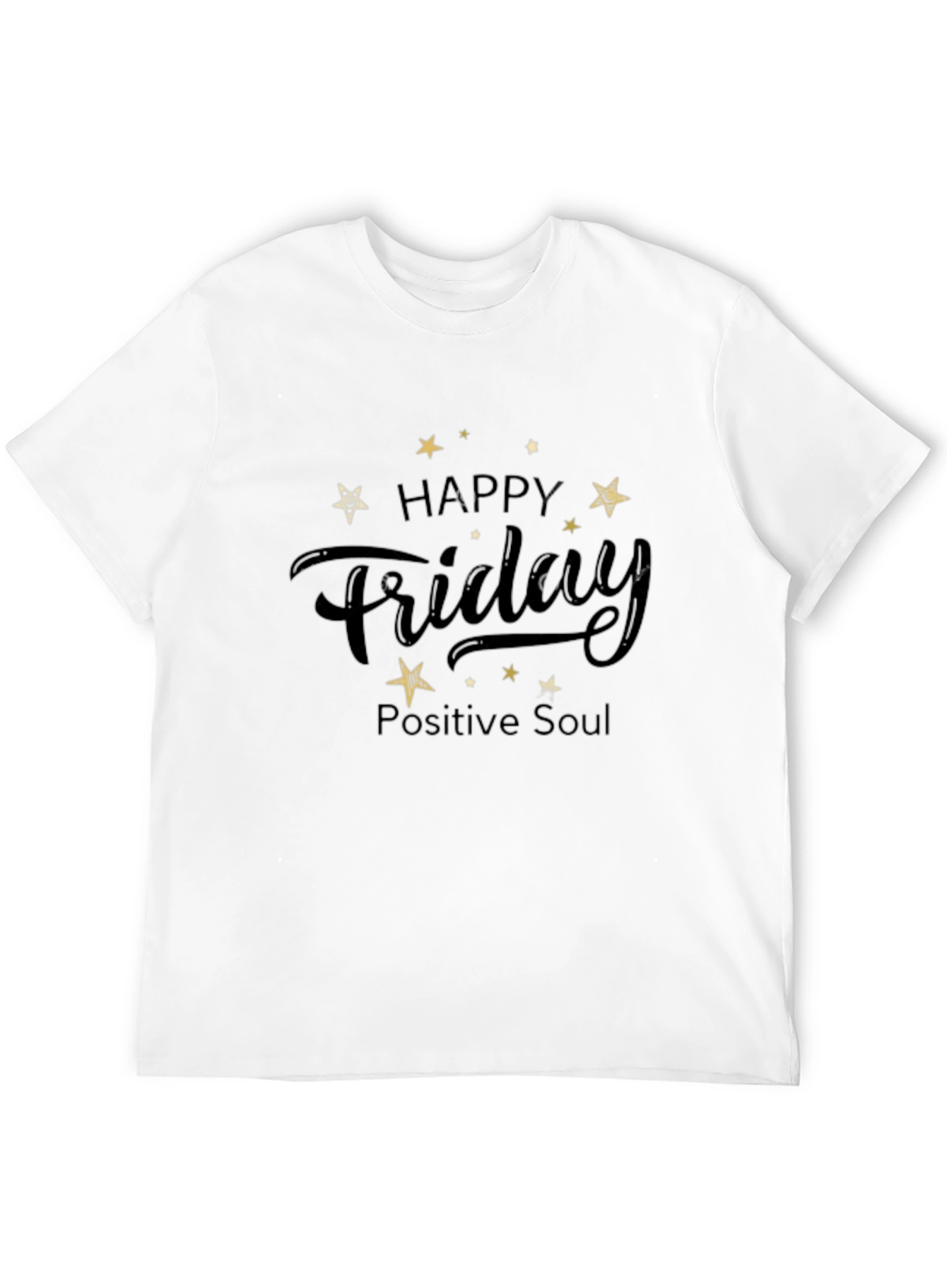 Black Happy Friday T-Shirt Positive Soul Black Tee view 12