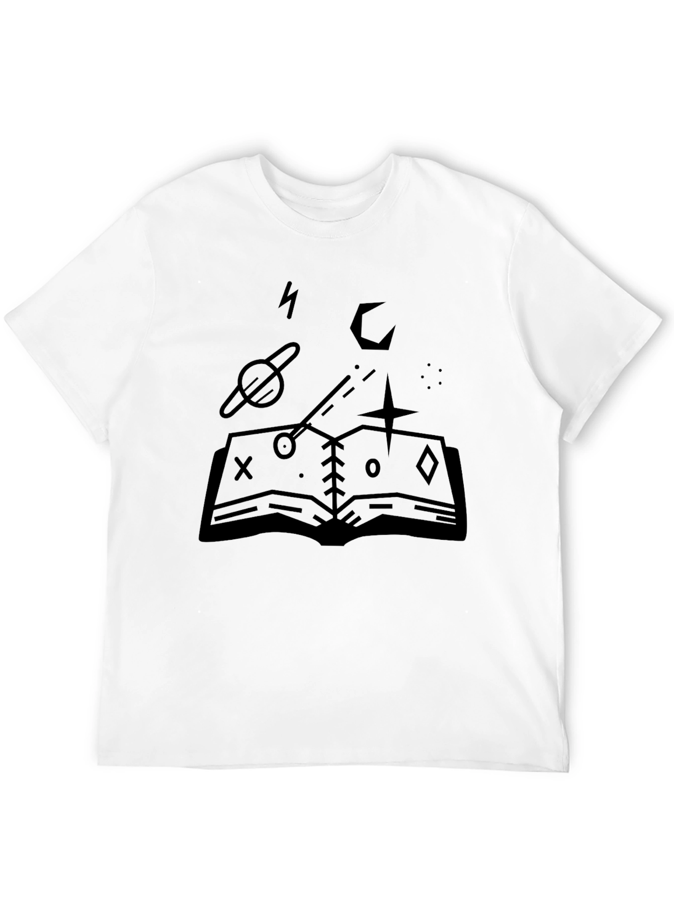Black Mystic Spellbook Graphic Tee - Black Cotton view 12