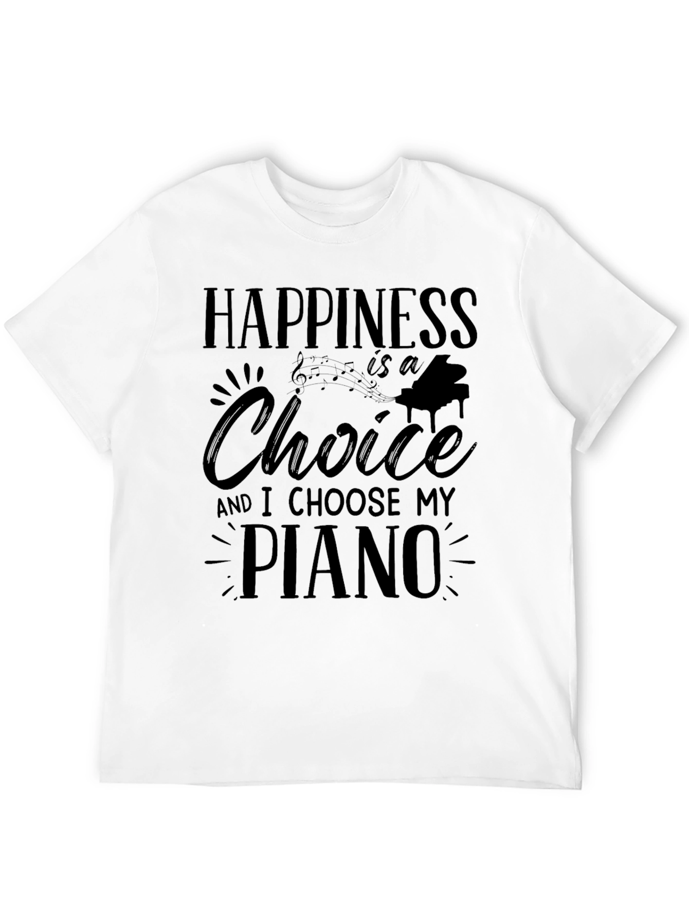 Black Happiness is a Choice Piano T-Shirt view 12