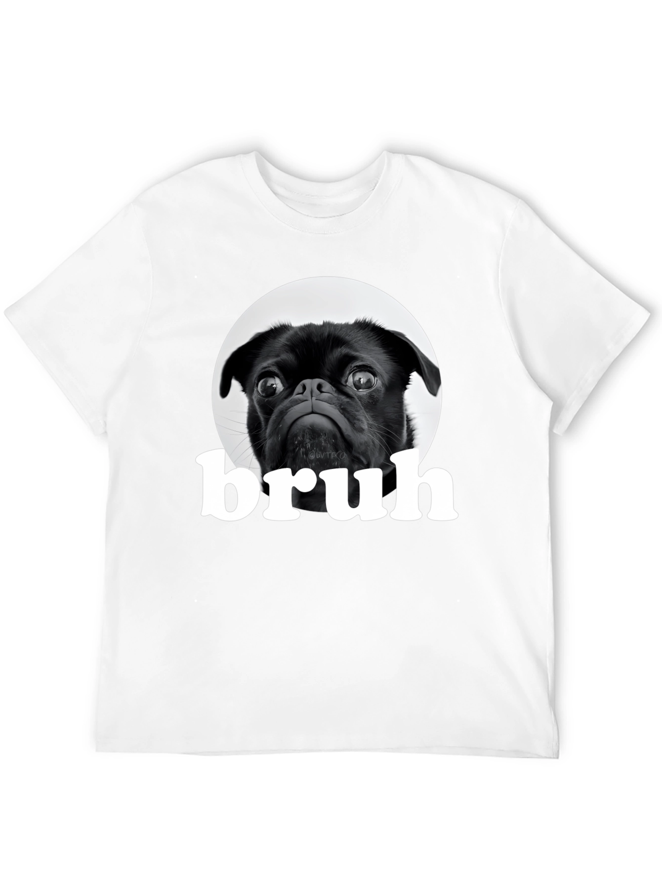 Black Black Pug "Bruh" Graphic T-Shirt view 12
