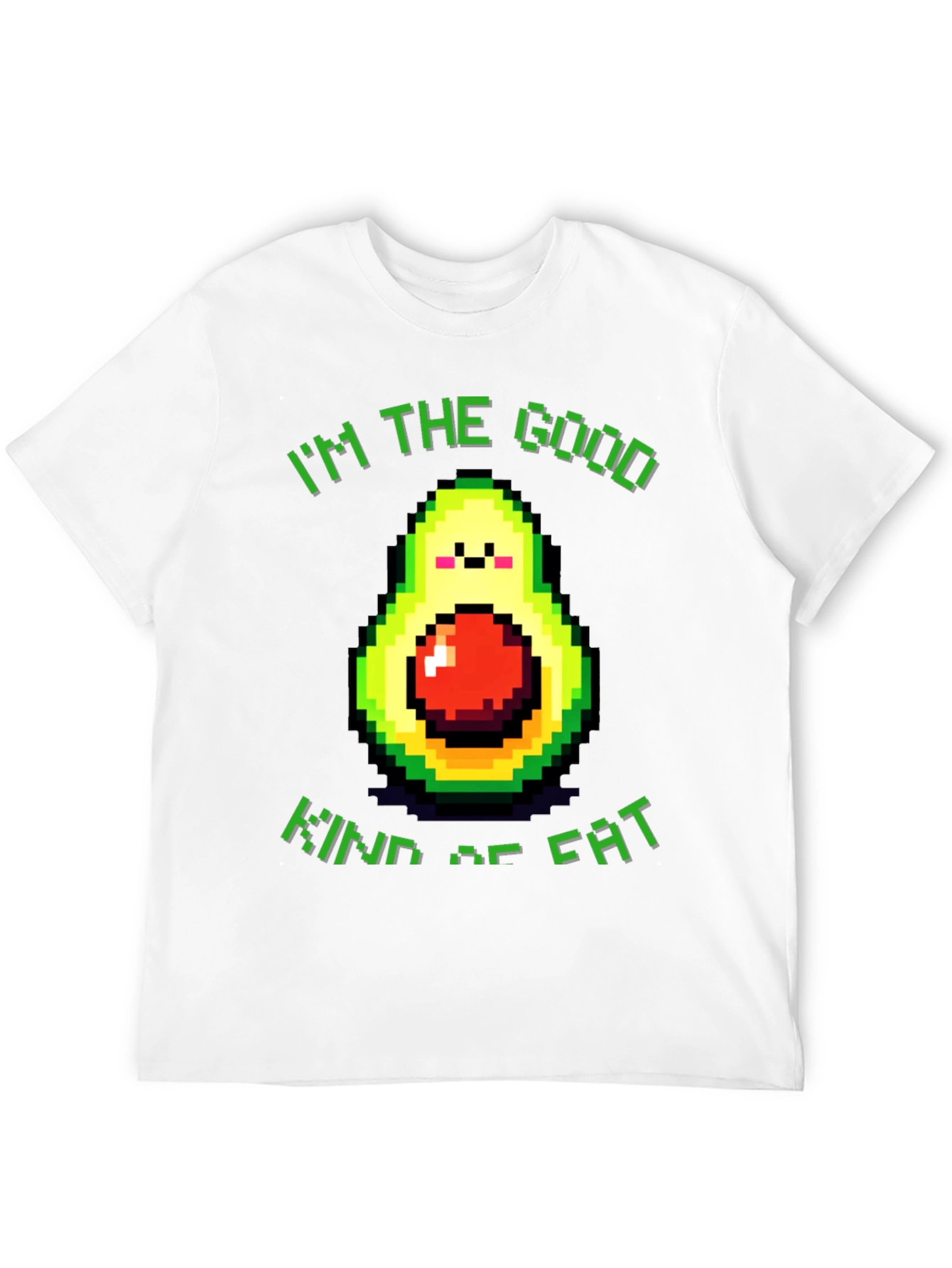Black Funny Avocado T-Shirt - "I'm the Good Kind of Fat" view 12
