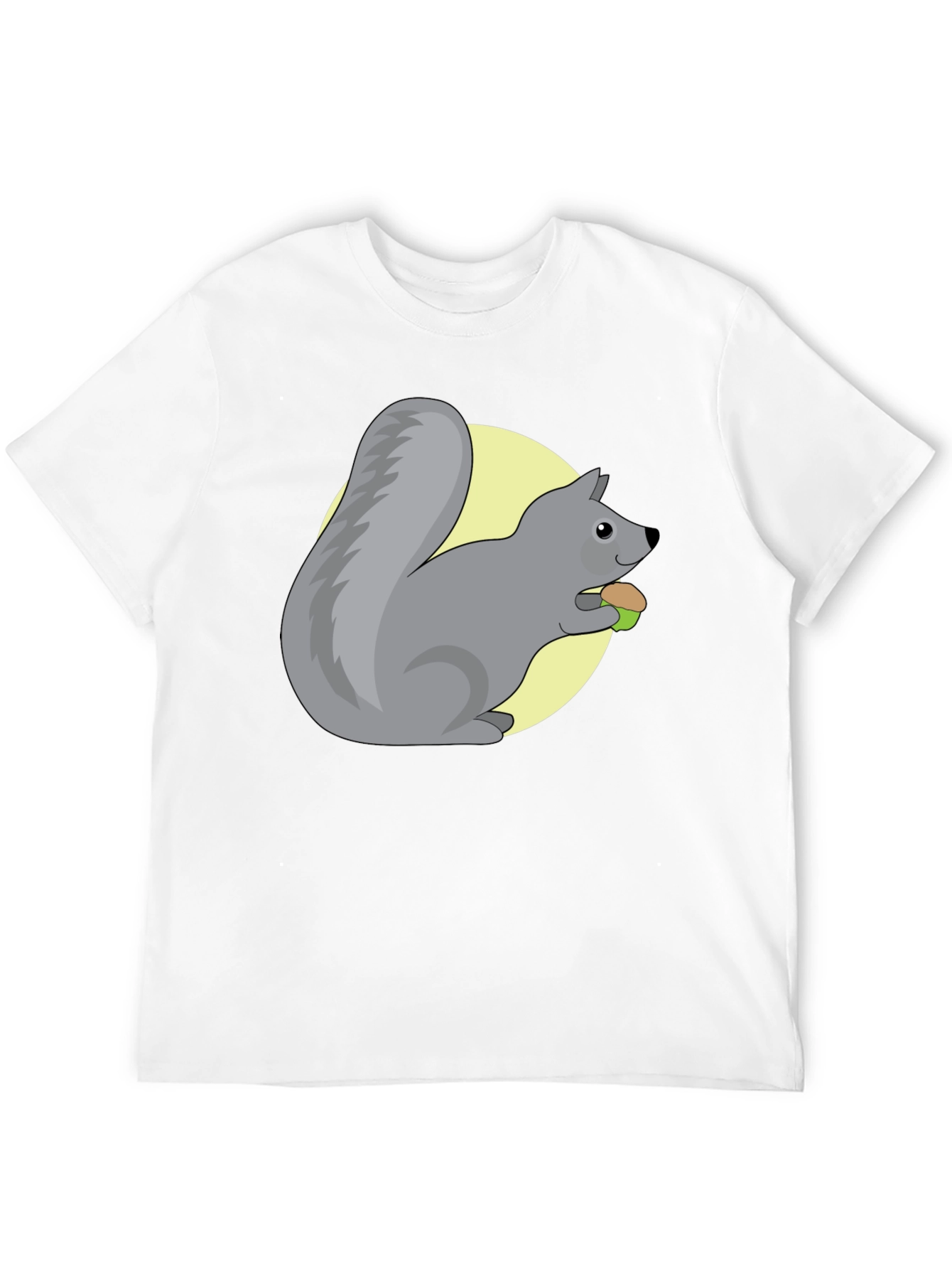 Cute Squirrel Eating Nut Graphic Tee - Black - 12