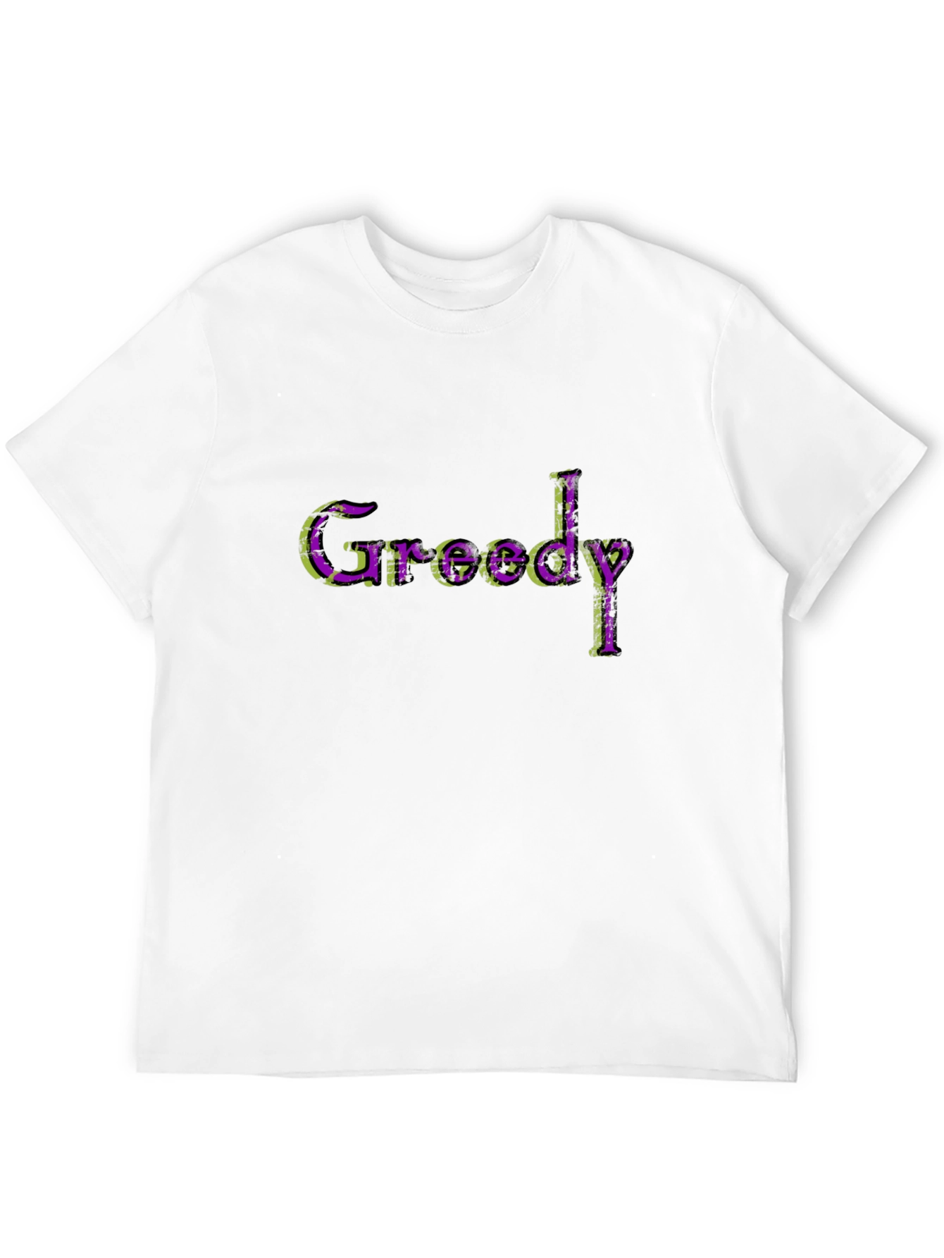 Black Greedy Graphic Print Crew Neck T-Shirt view 12