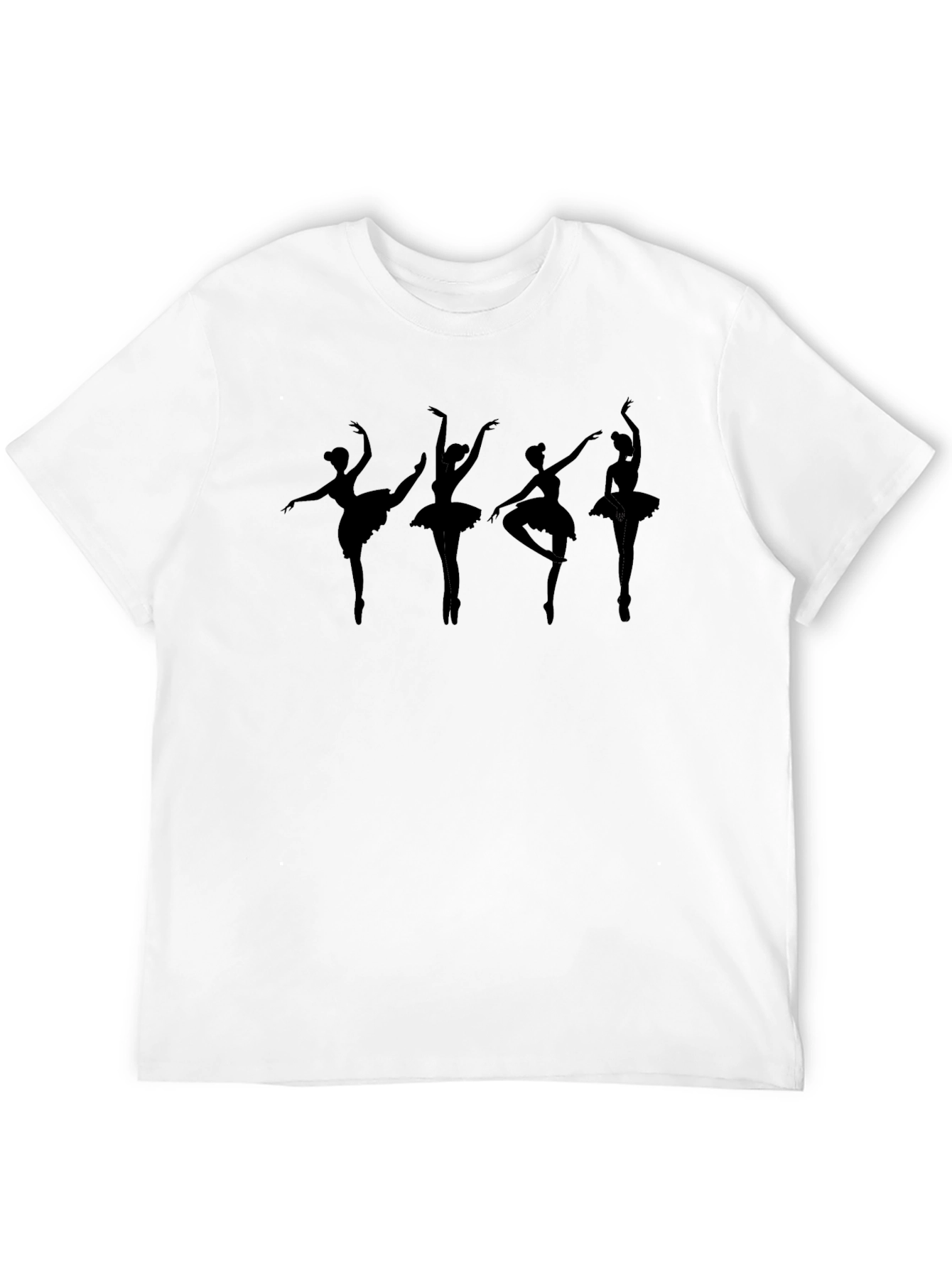 Black Ballerina Silhouette Black T-Shirt view 12