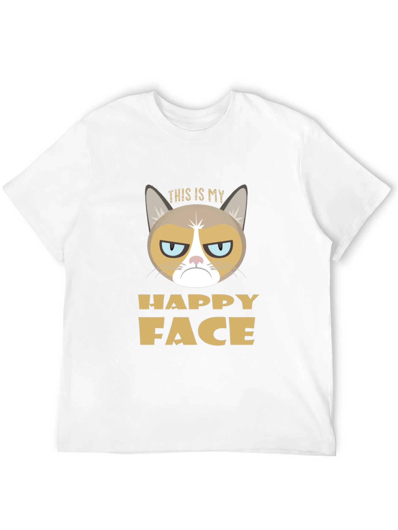 Black Grumpy Cat "This is My Happy Face" T-Shirt view 12