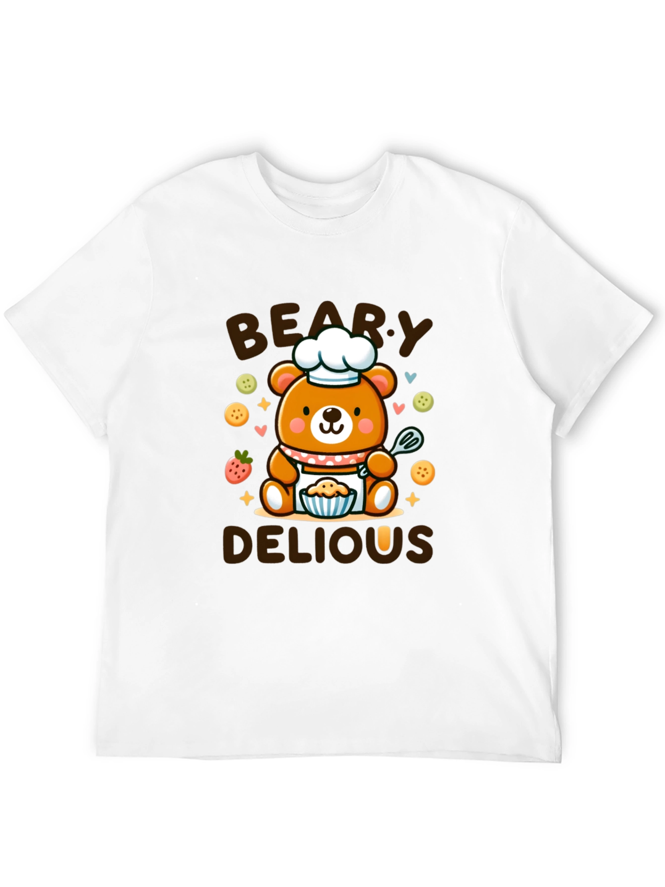 Black Beary Delious T-Shirt - Cute Chef Bear Design view 12