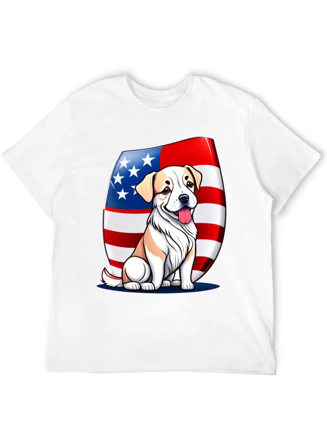 Black Patriotic Dog T-Shirt: USA Flag & Cute Pup view 12