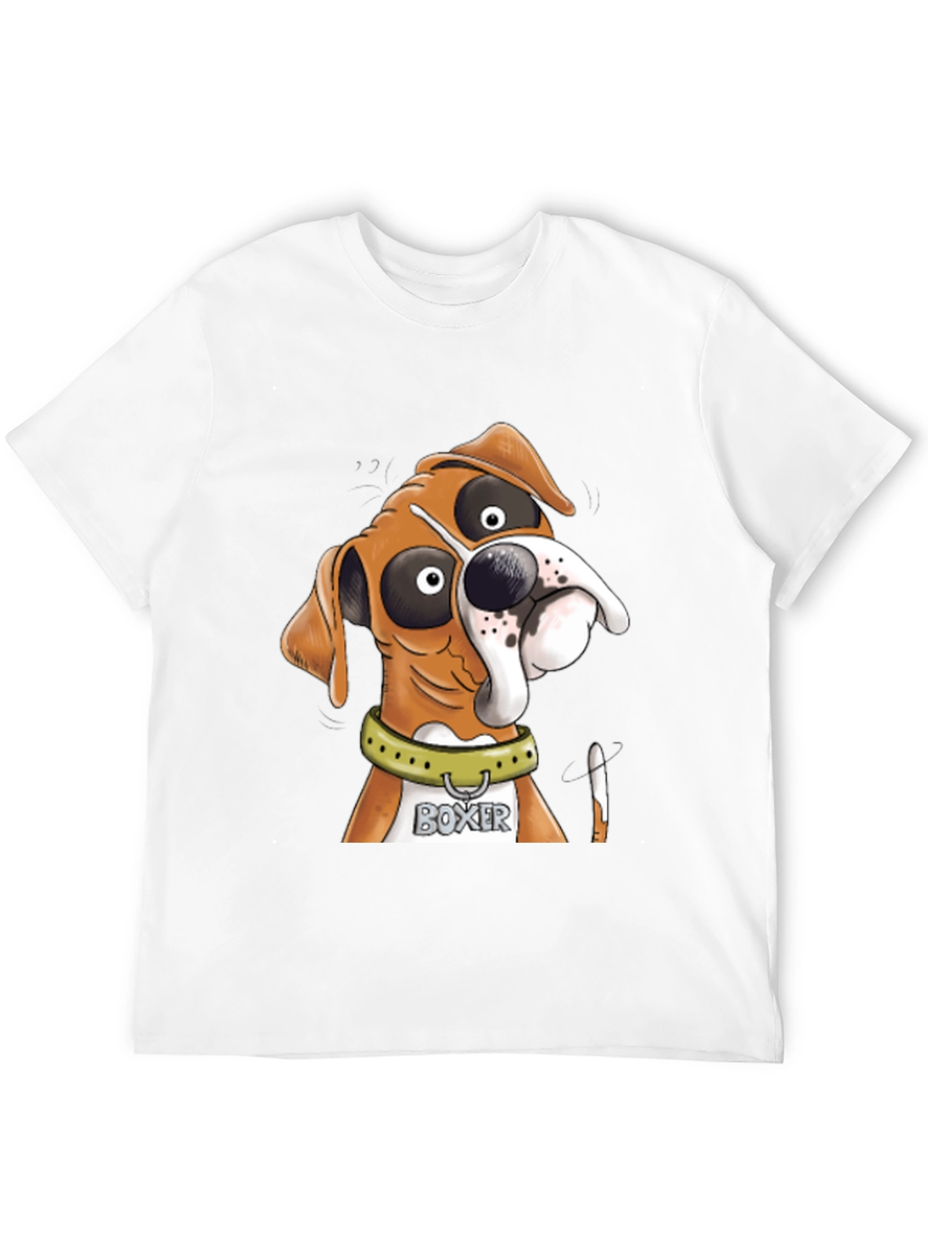Black Boxer Dog Cartoon Graphic Tee - Unique Design view 12