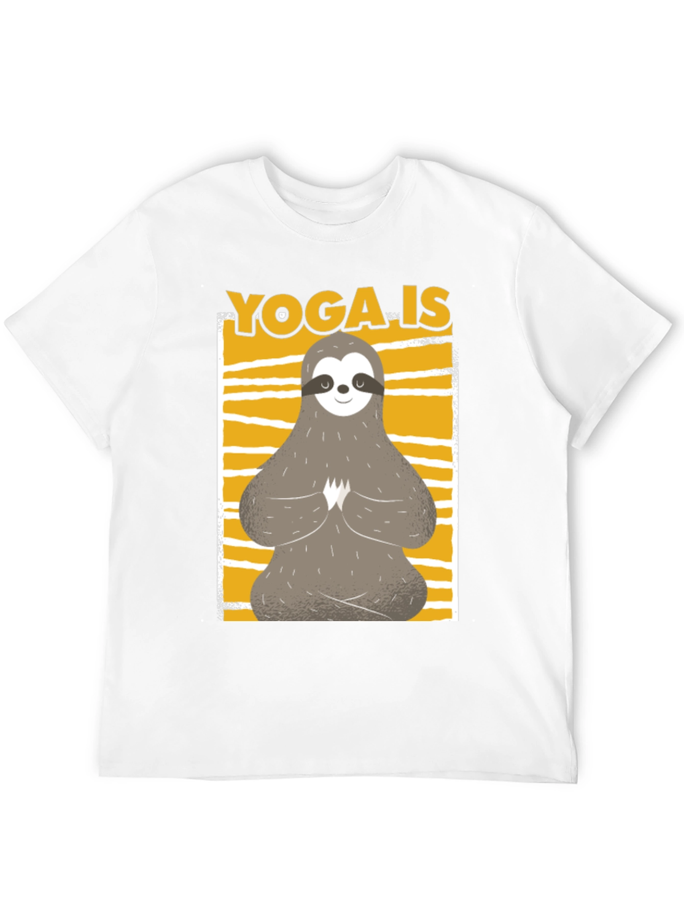 Black Yoga Sloth Graphic Tee - Relaxed Fit Black T-Shirt view 12