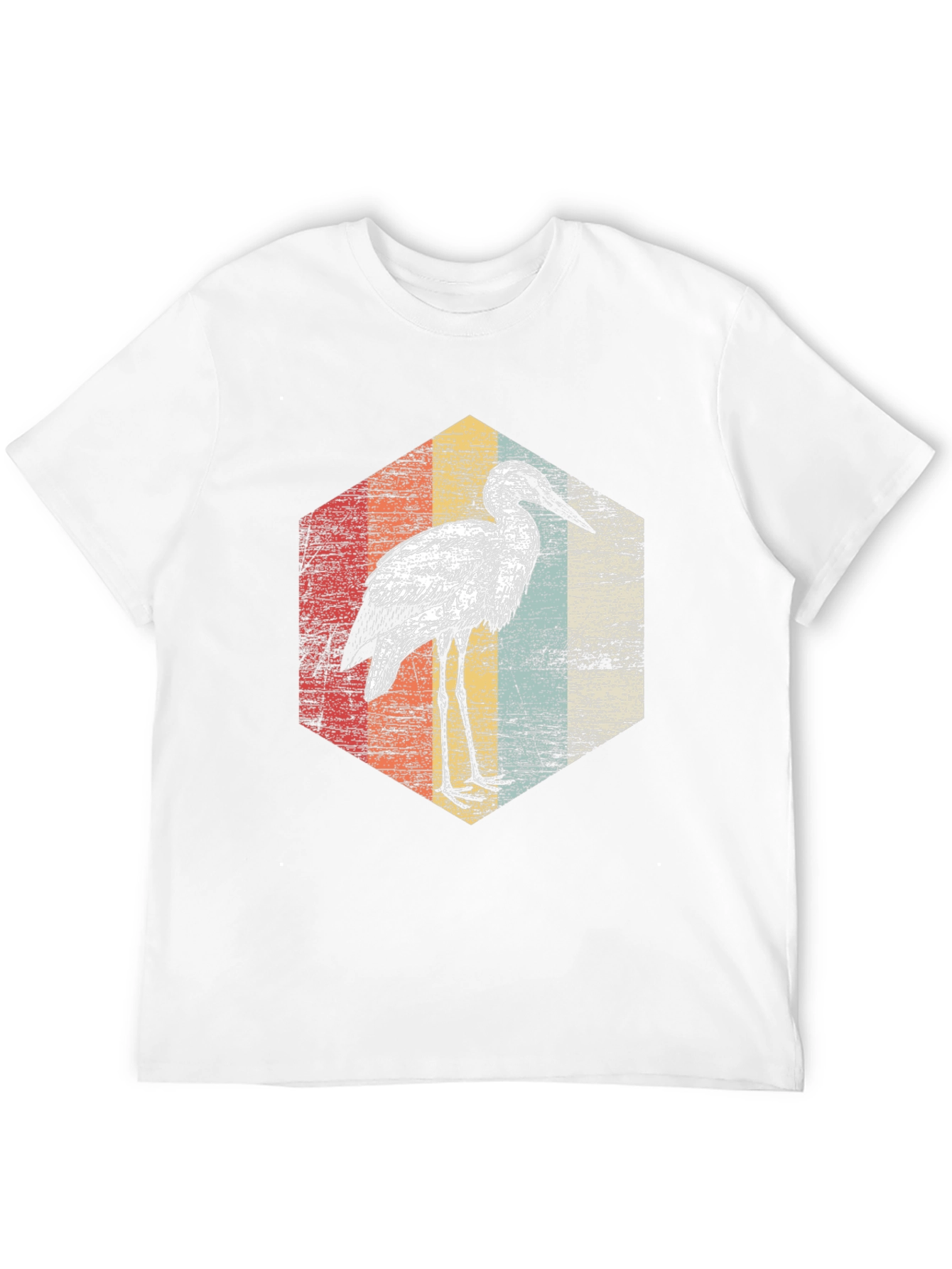 Black Retro Heron T-Shirt - Vintage Bird Graphic Tee view 12