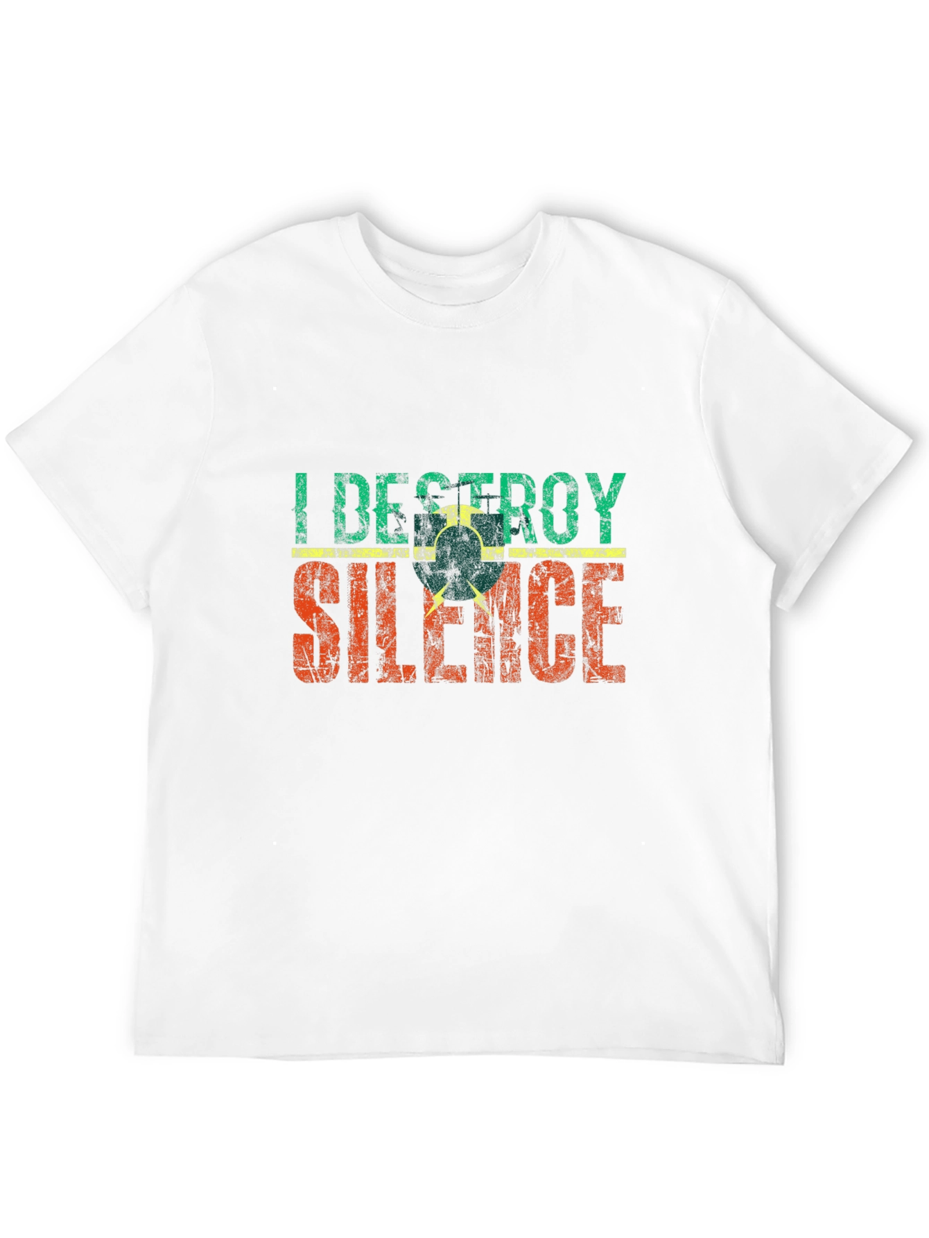Black I Destroy Silence T-Shirt - Retro Style Tee view 12