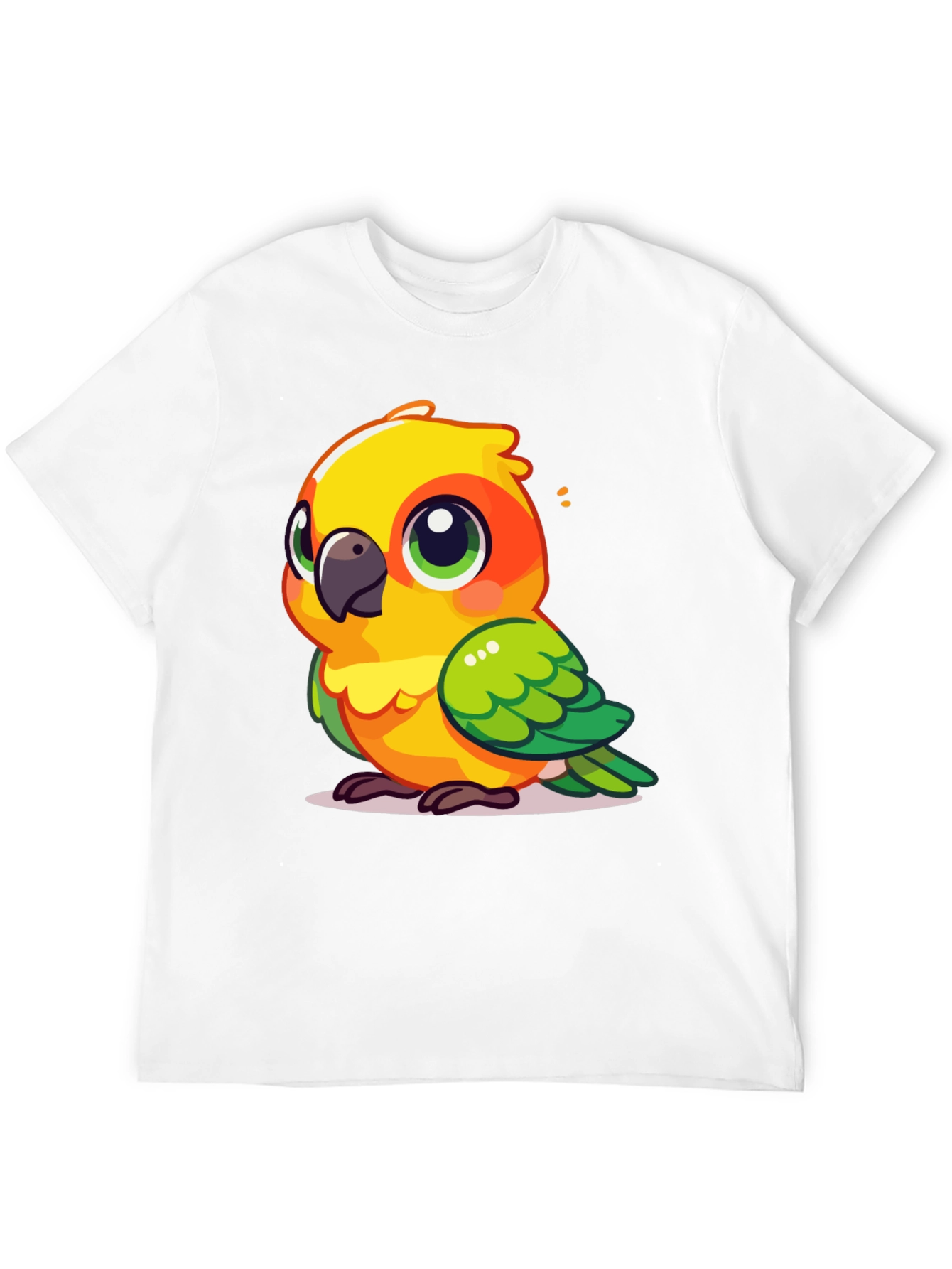 Black Cute Parrot Graphic Tee - Fun Bird Lover's T-Shirt view 12