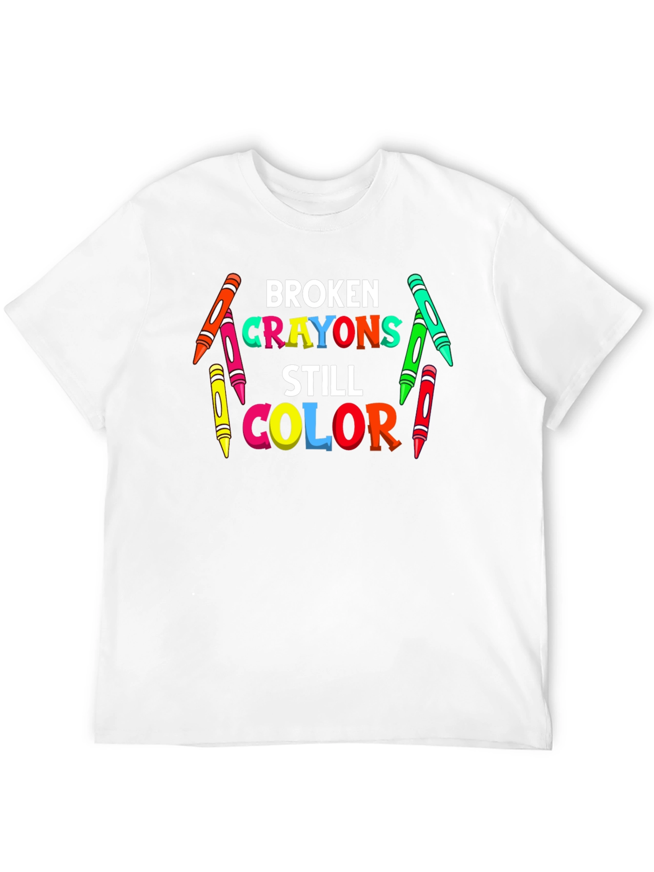 Black Broken Crayons Still Color T-Shirt view 12