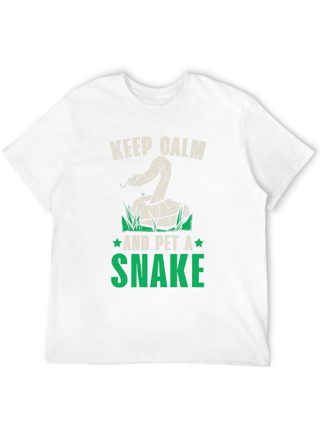 Black Keep Calm and Pet A Snake Graphic T-Shirt view 12