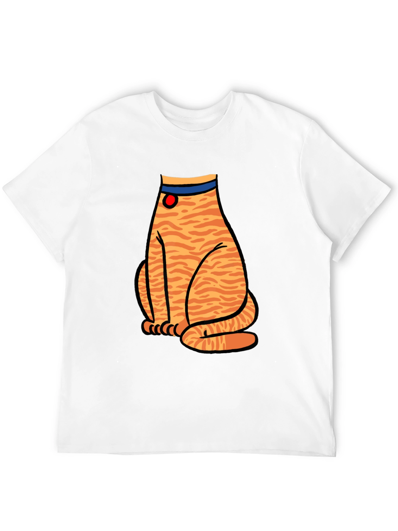 Black Striped Cat Graphic T-Shirt - Unisex Black Tee view 12