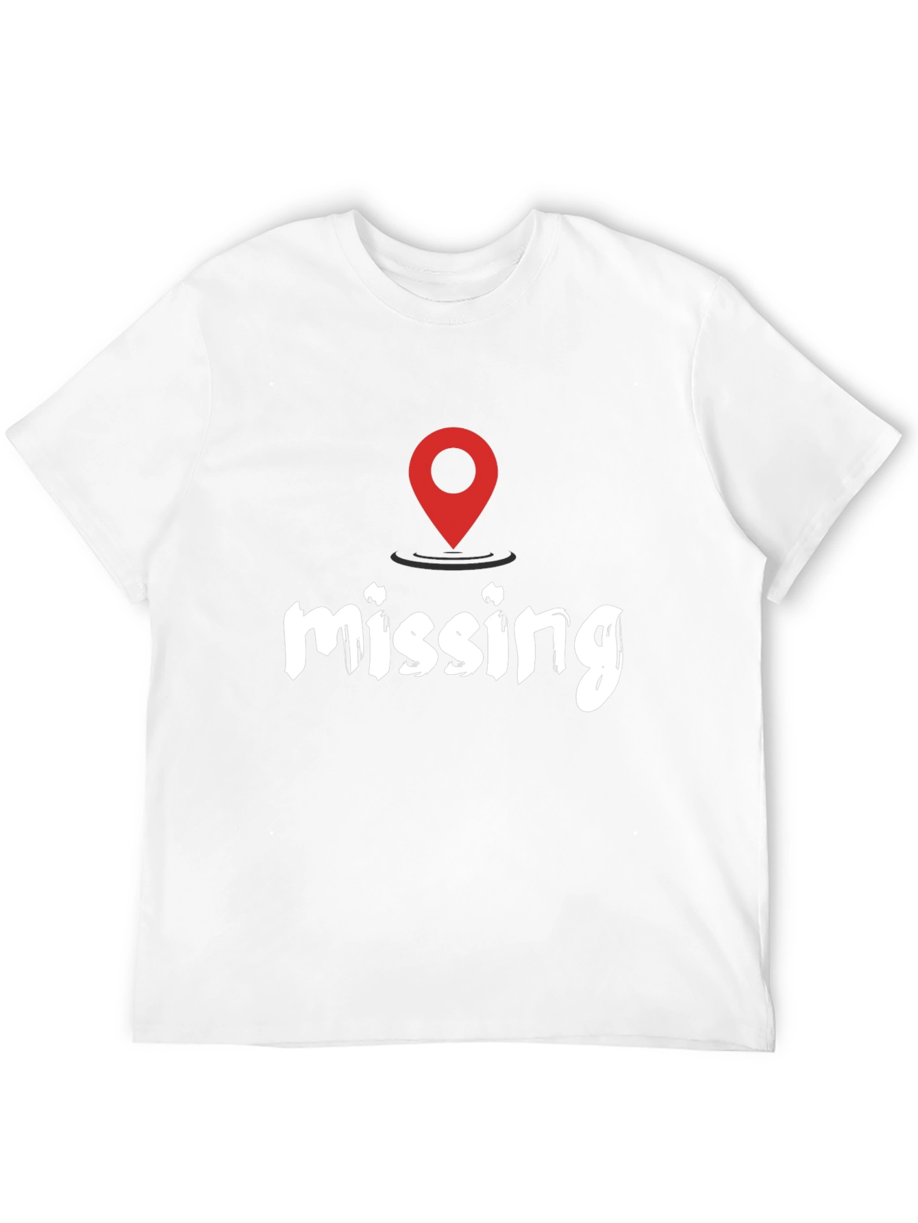 Black Missing You Location T-Shirt - Black Casual Tee view 12