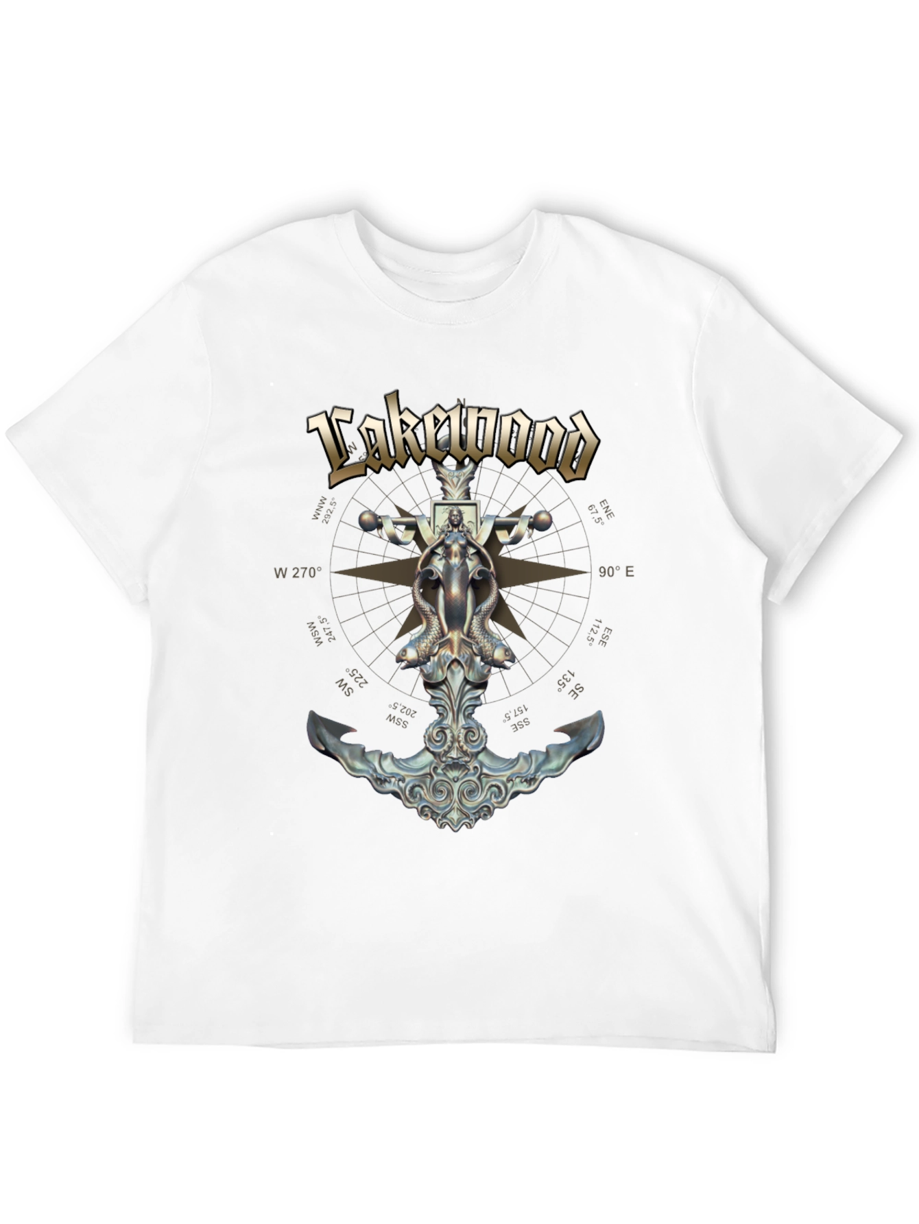 Black Lakewood Compass Graphic Black T-Shirt view 12