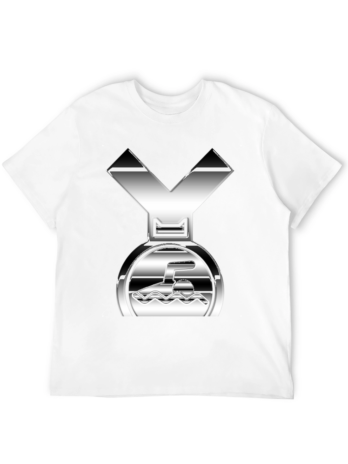 Swimming Medal Graphic Tee - Silver Design - 12