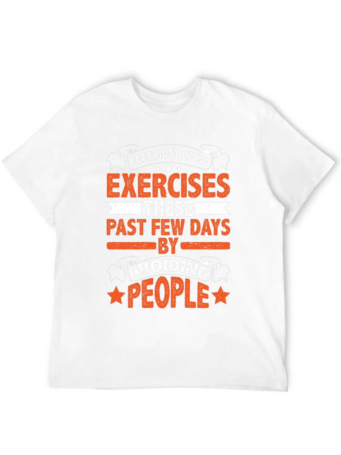 Black Funny Exercise Avoid People Graphic Tee view 12