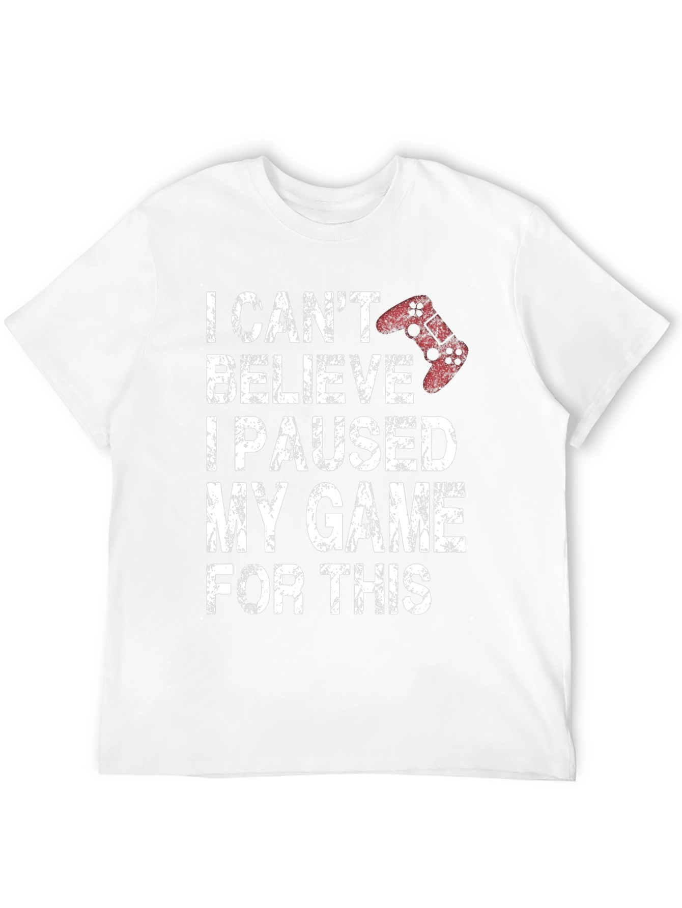 Black Gamer T-Shirt - I Paused My Game For This view 12