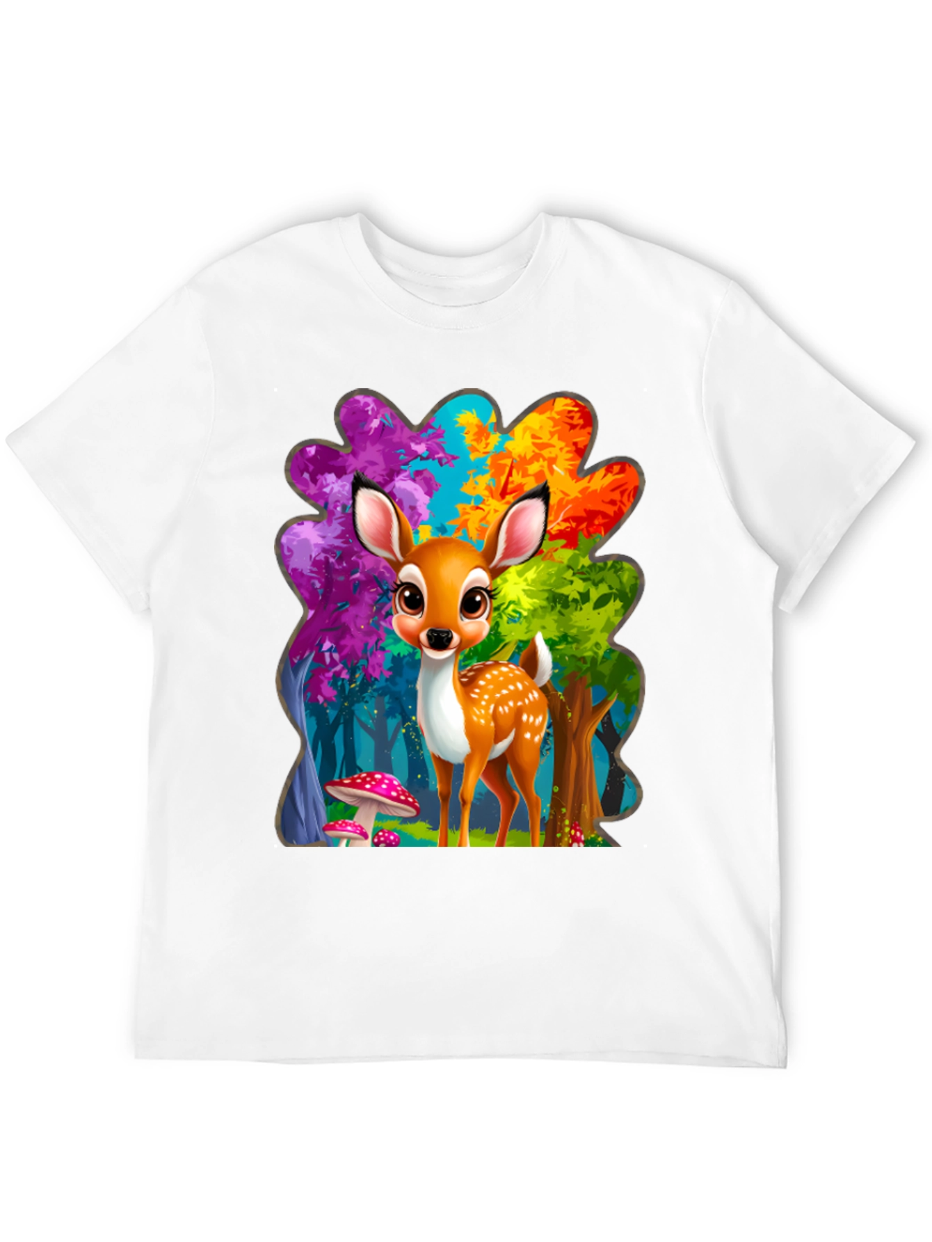 Black Cute Deer Graphic Tee view 12