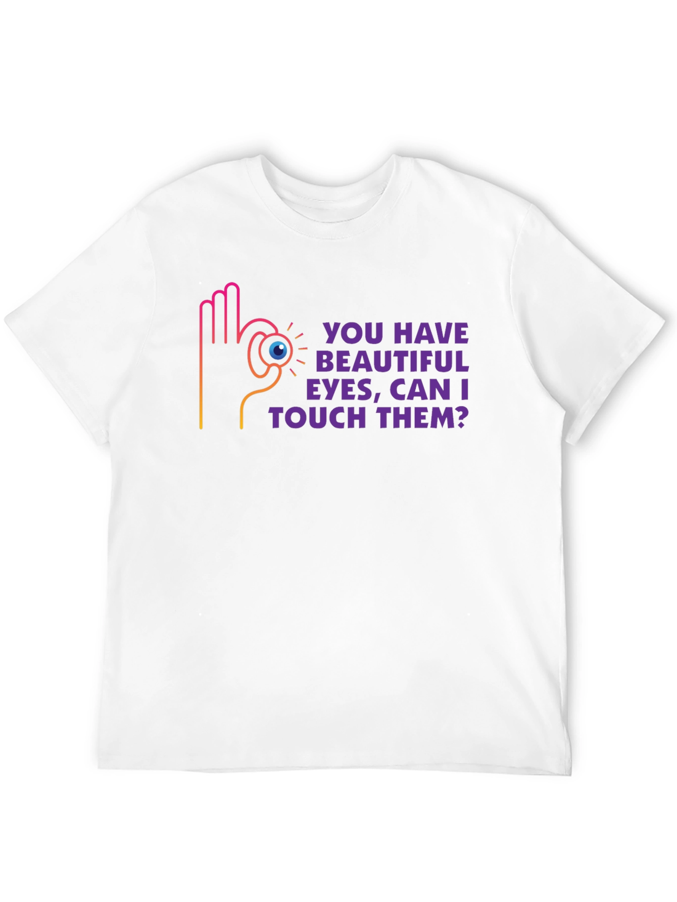 Black Humorous Graphic Tee - Beautiful Eyes Design view 12