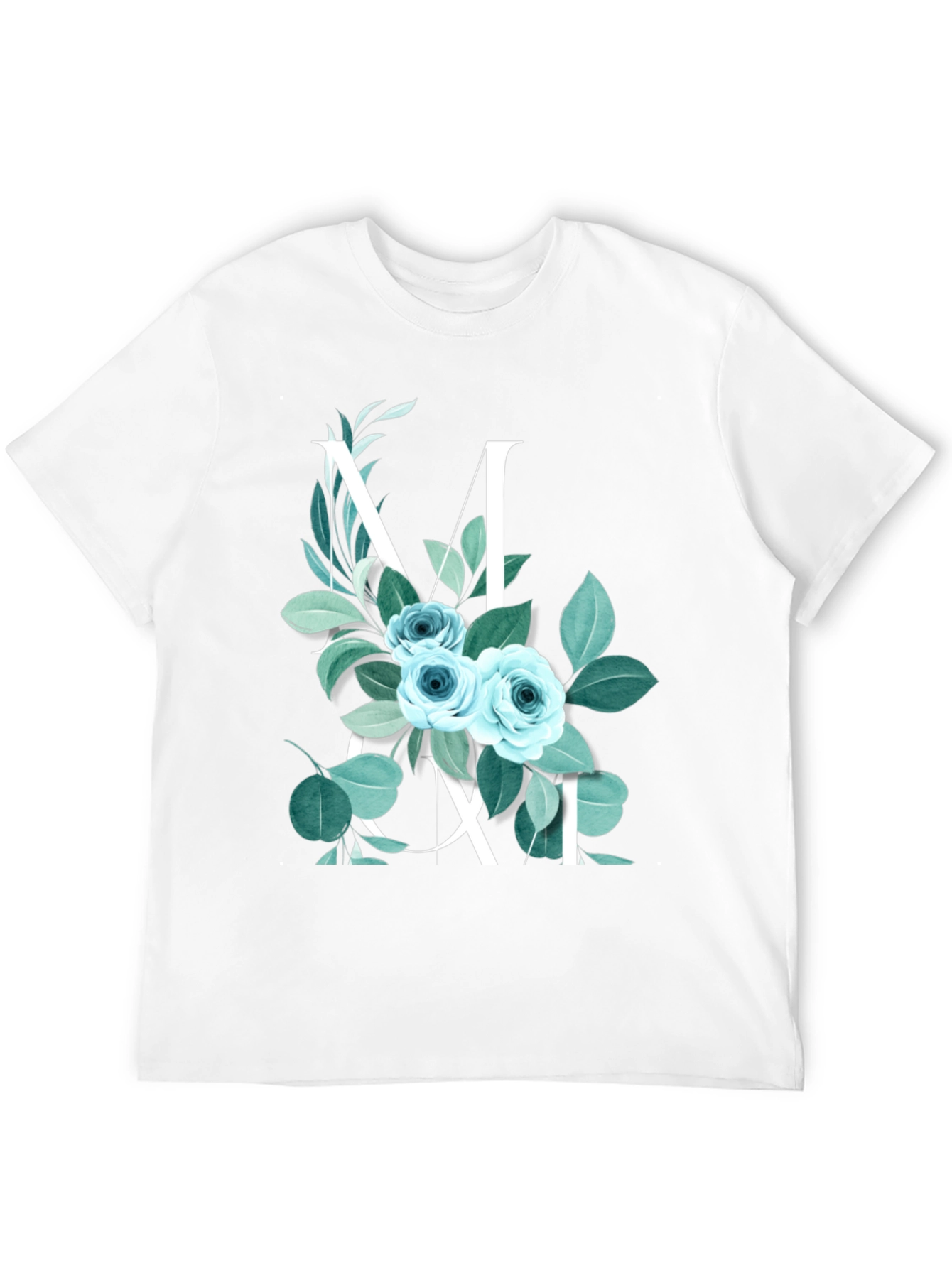 Black Floral Initial T-Shirt - M view 12