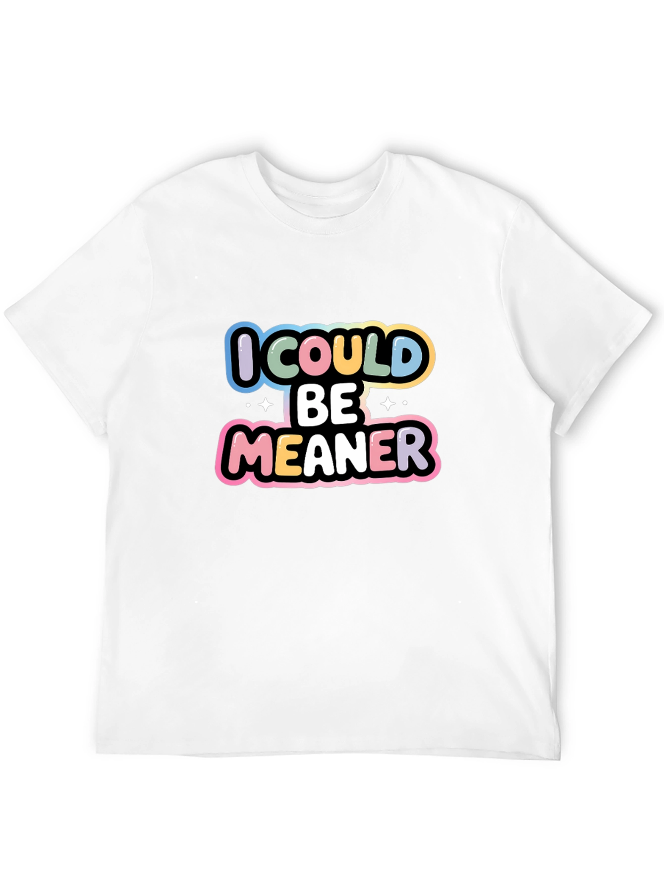 Black I Could Be Meaner Black Graphic Tee view 12