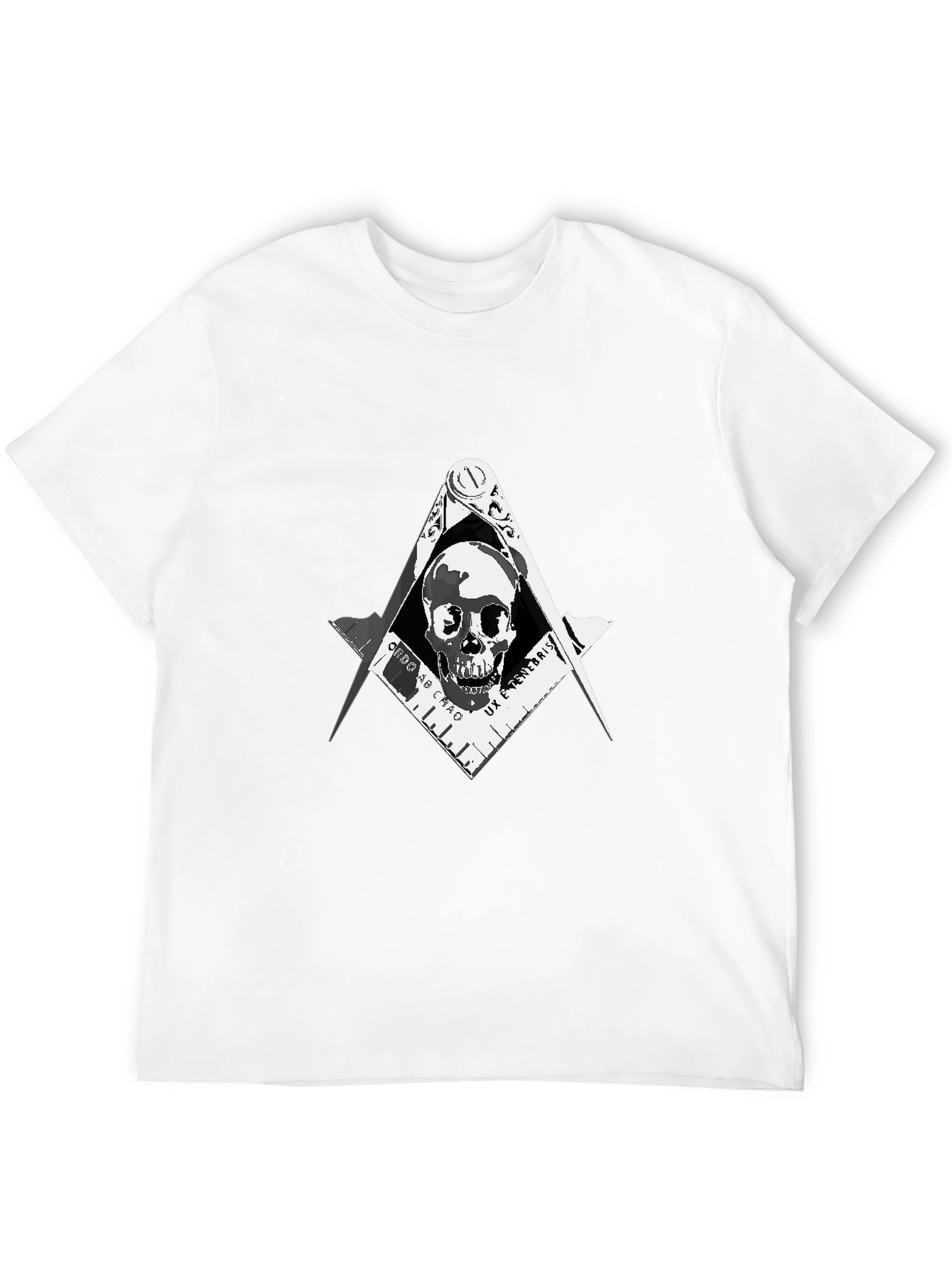 Black Skull Masonic T-Shirt - Men's Graphic Tee view 12