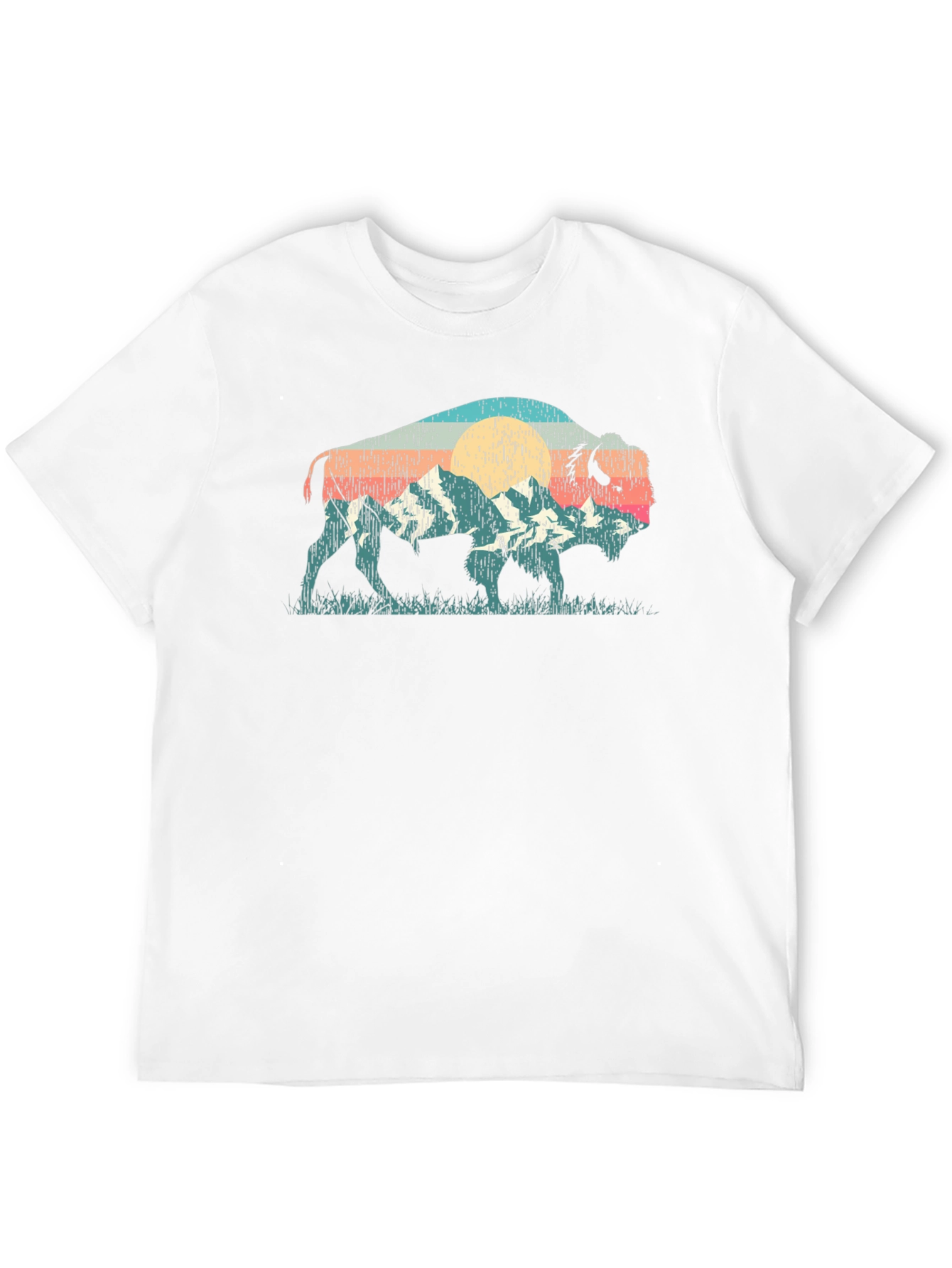 Black Retro Buffalo Mountain T-Shirt view 12