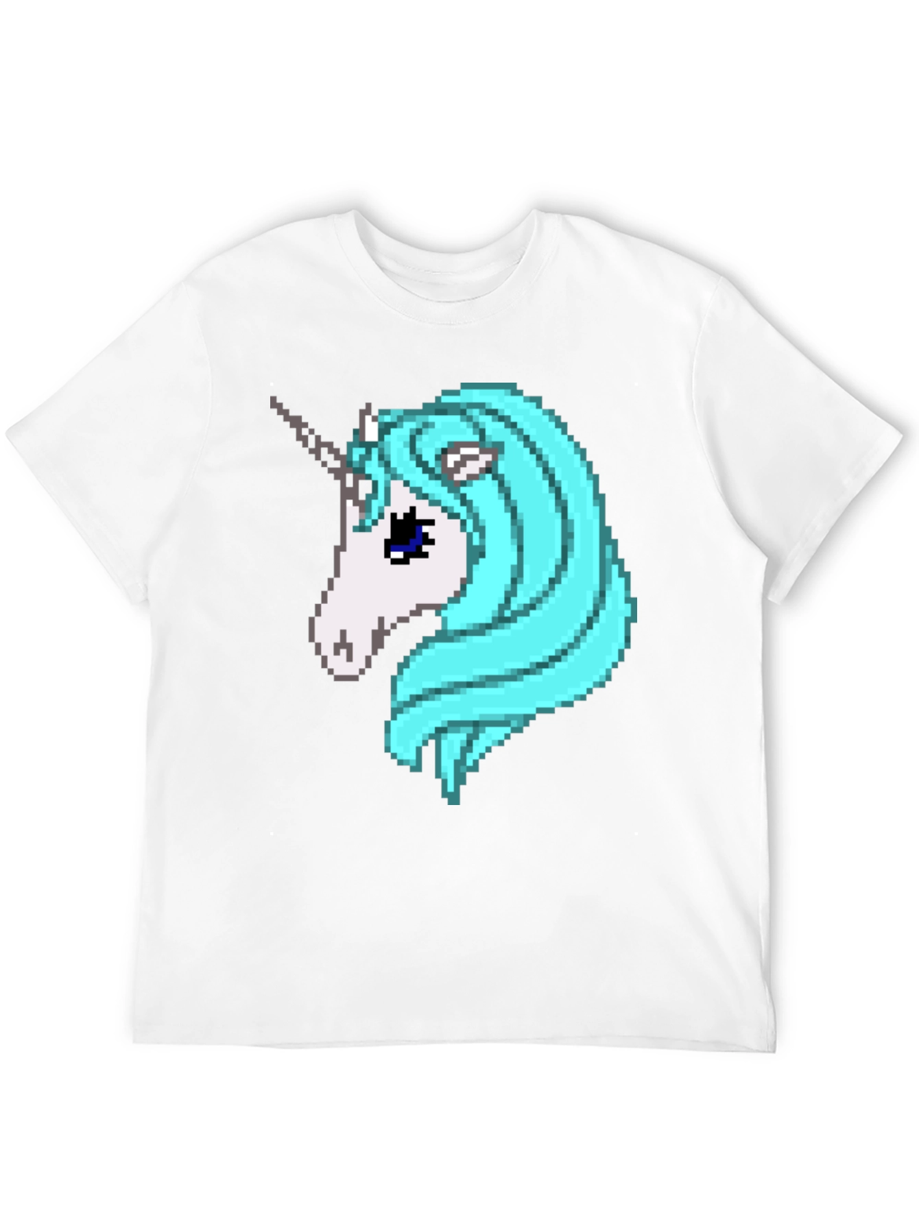 Black Pixel Unicorn Graphic Tee - Black Cotton Blend view 12