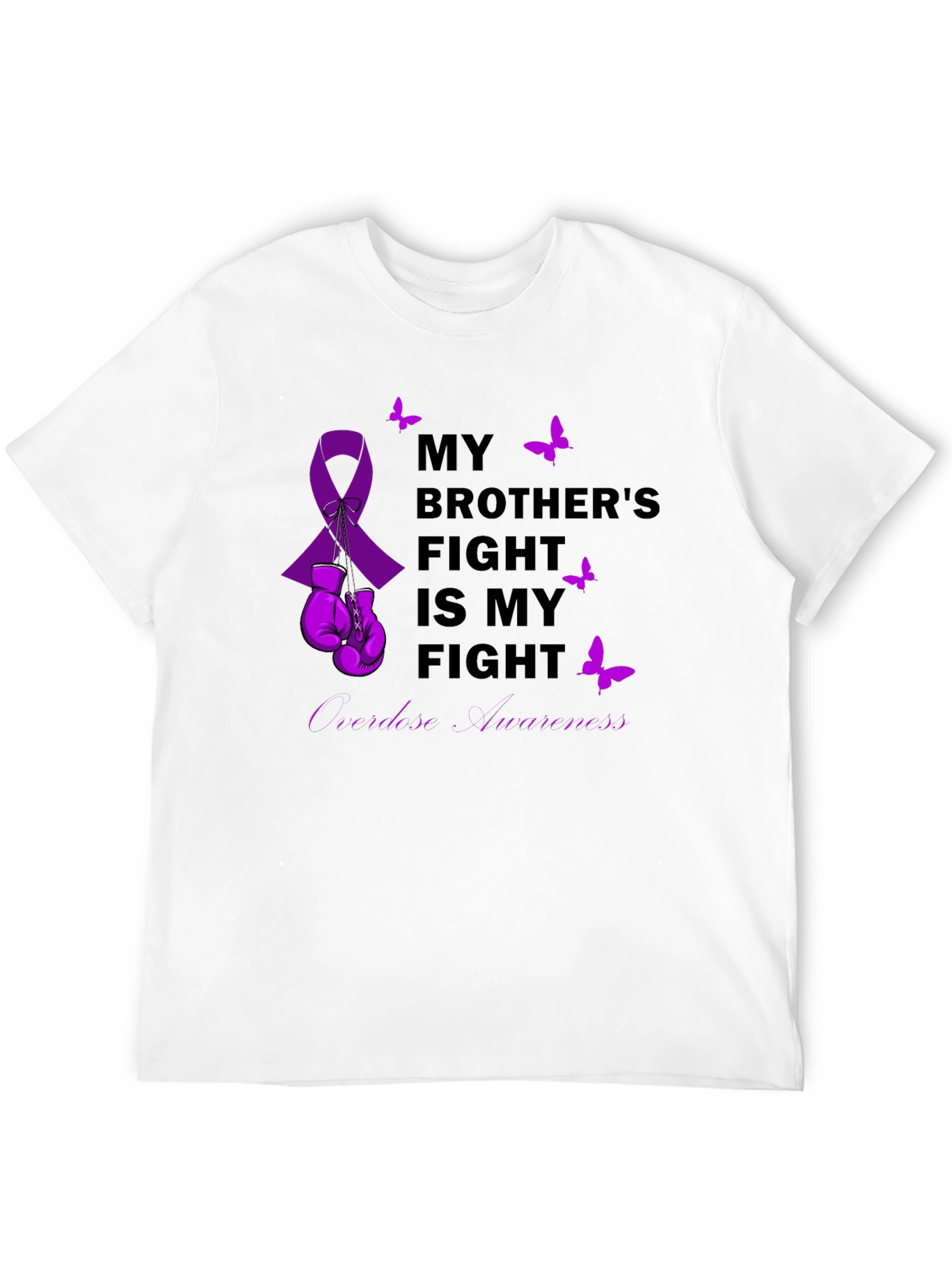 Black My Brother's Fight T-Shirt - Overdose Awareness  view 12