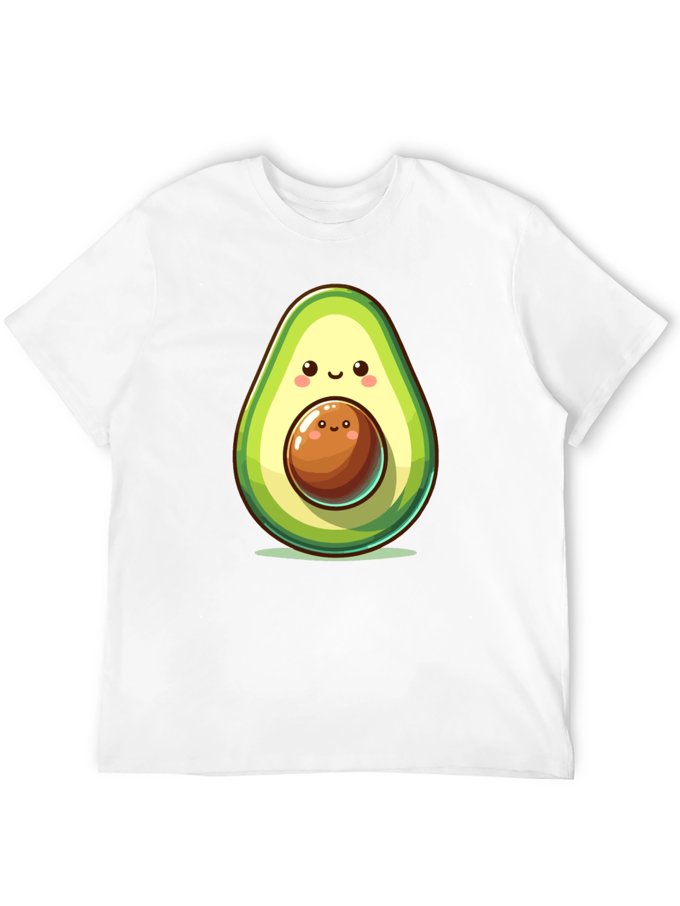 Black Cute Avocado Cartoon Graphic Black T-Shirt view 12