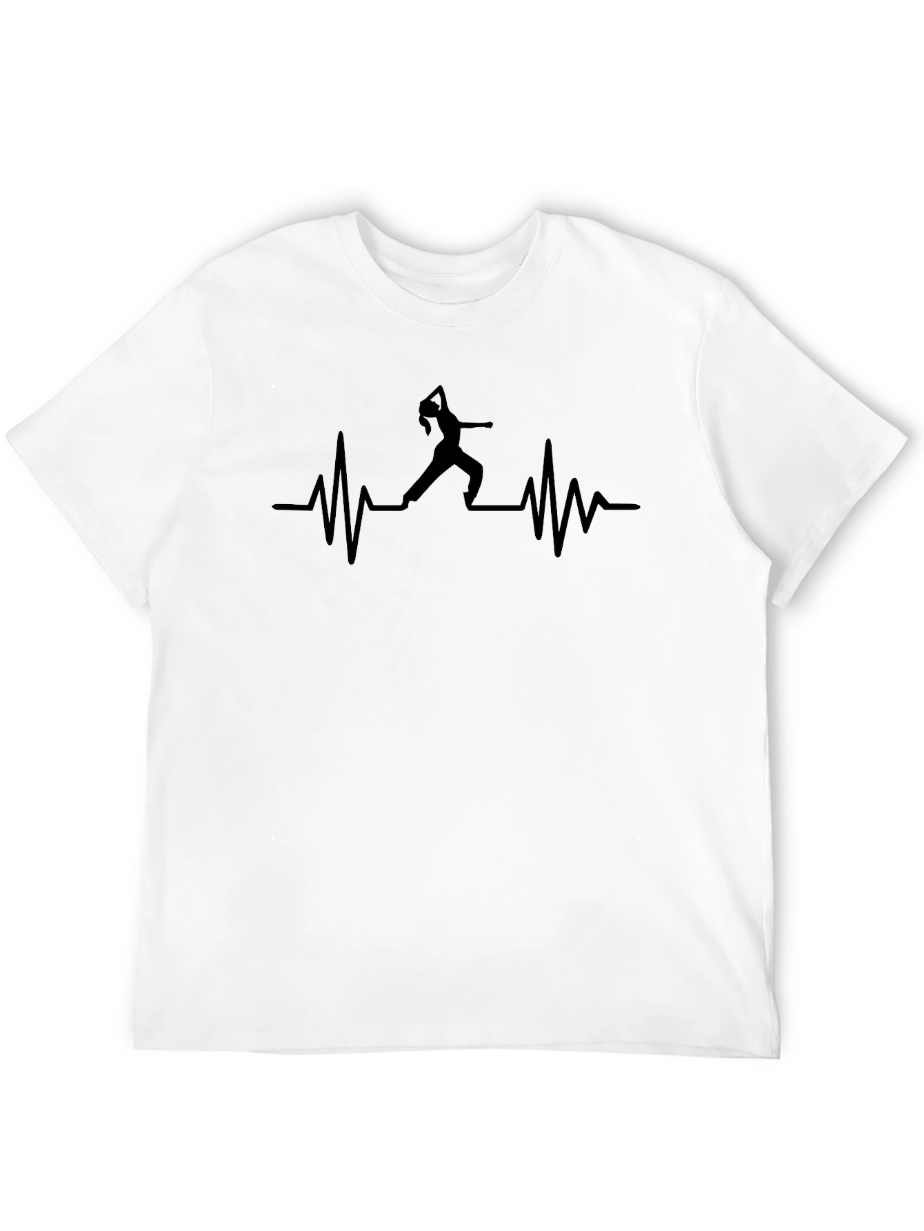 Black Dancing Heartbeat Graphic Tee - Black Cotton Shirt view 12