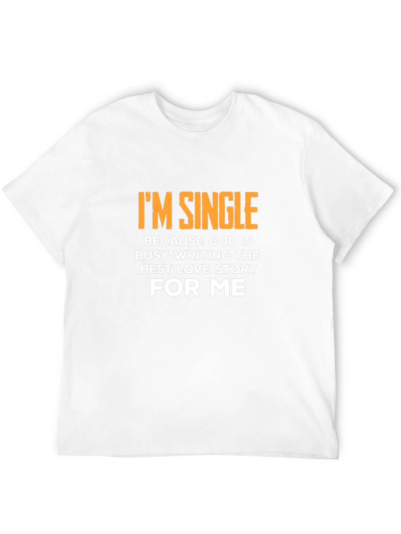 Black I'm Single, God Love Story Black T-Shirt view 12