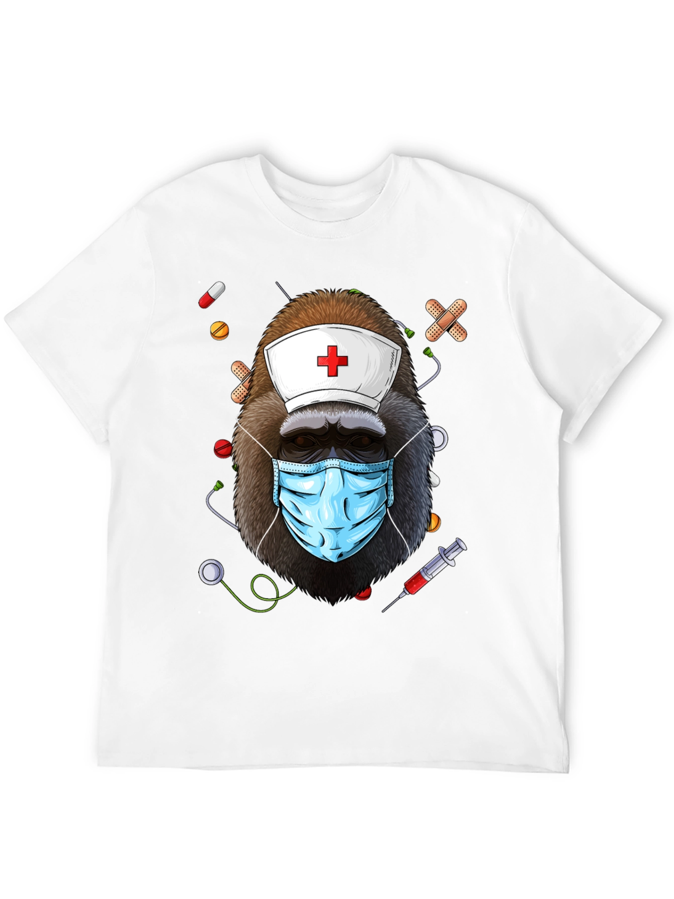 Black Nurse Gorilla T-Shirt - Medical Humor Tee view 12