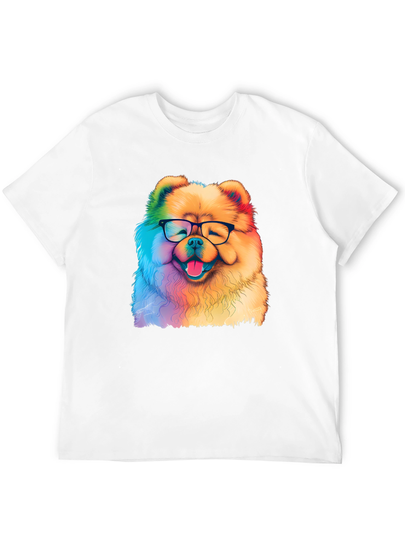 Black Rainbow Dog Glasses T-Shirt view 12