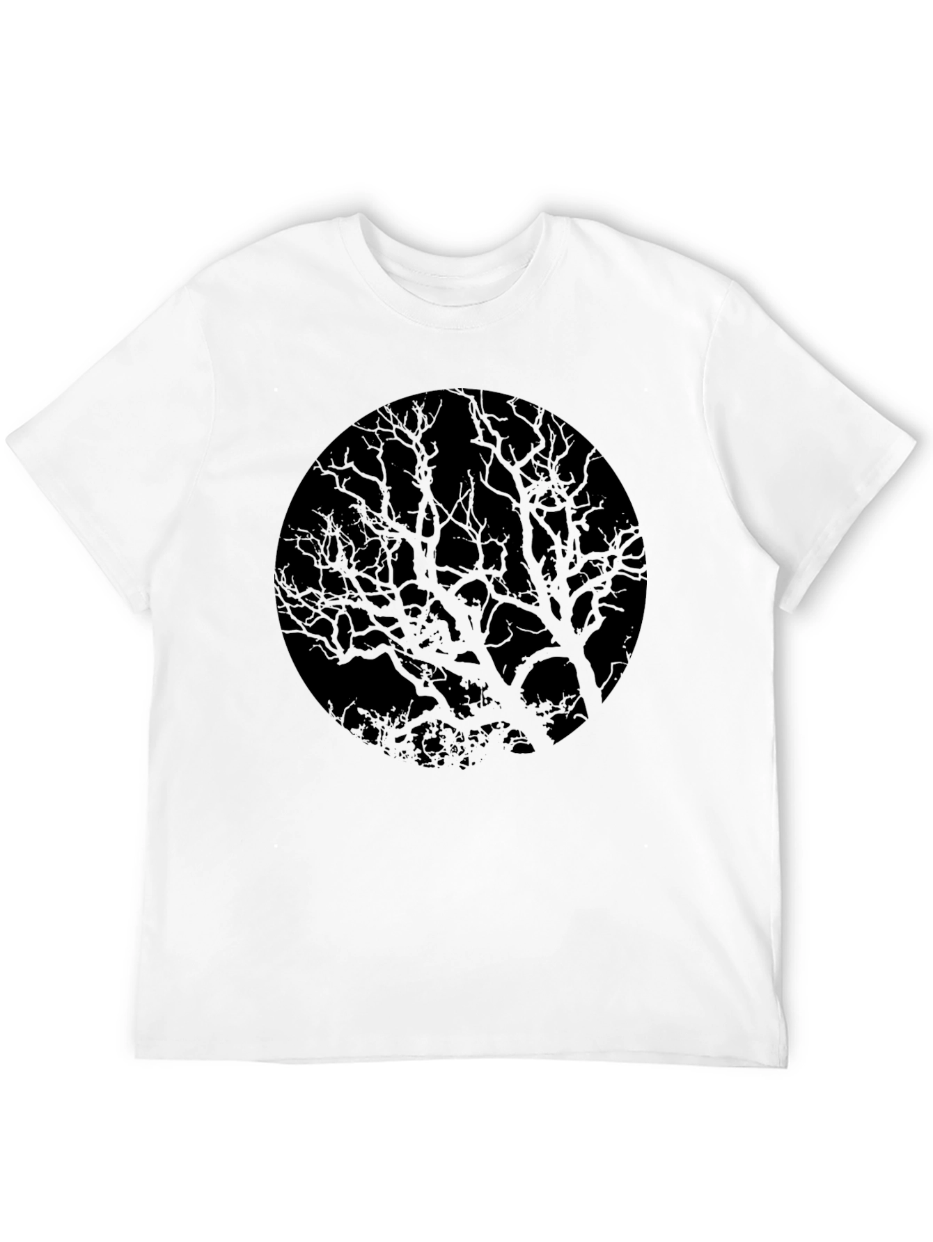 Black Black Tree Silhouette Graphic Tee - Men's Short Sleeve Crew Neck view 12