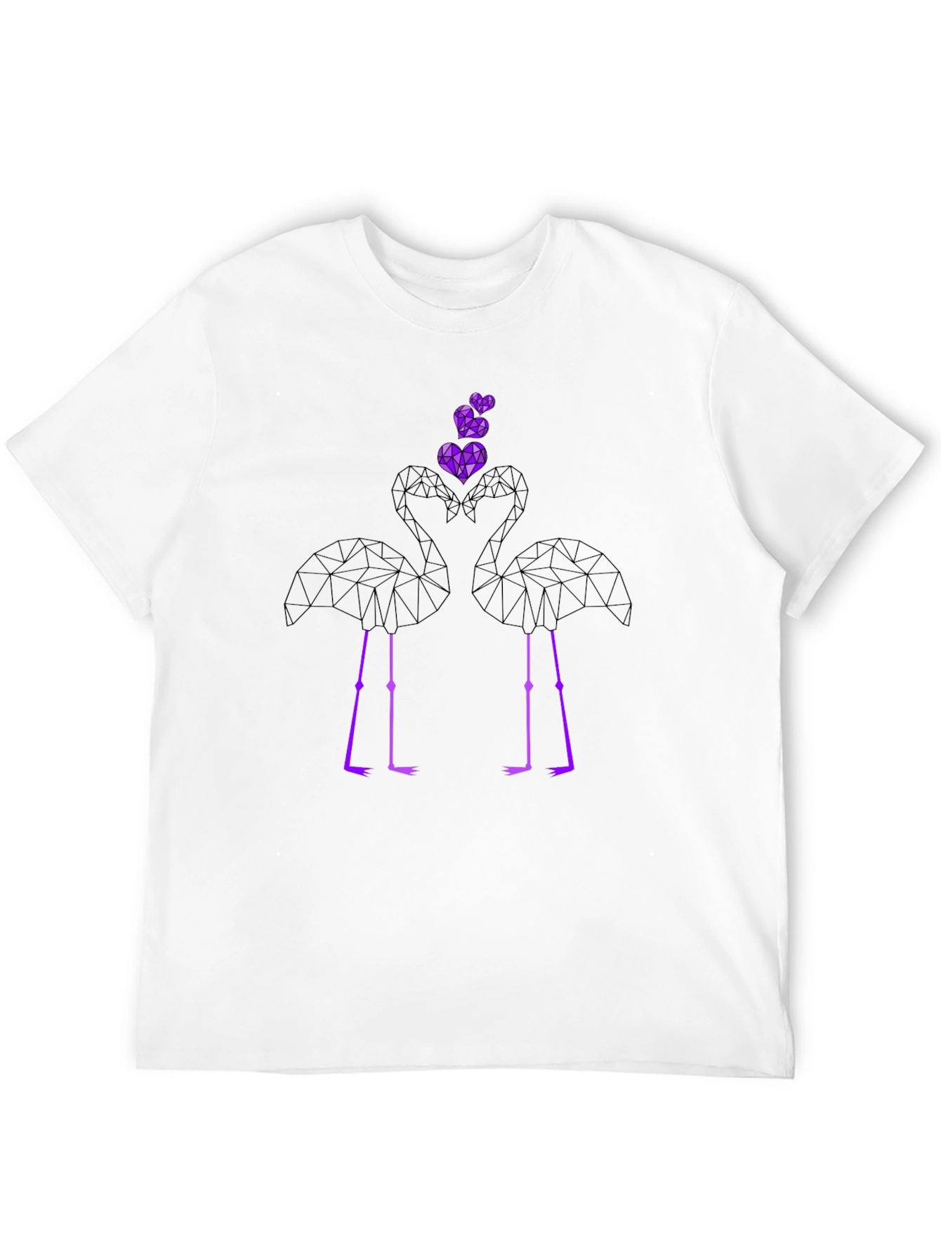 Black Geometric Flamingo Love Graphic T-Shirt view 12