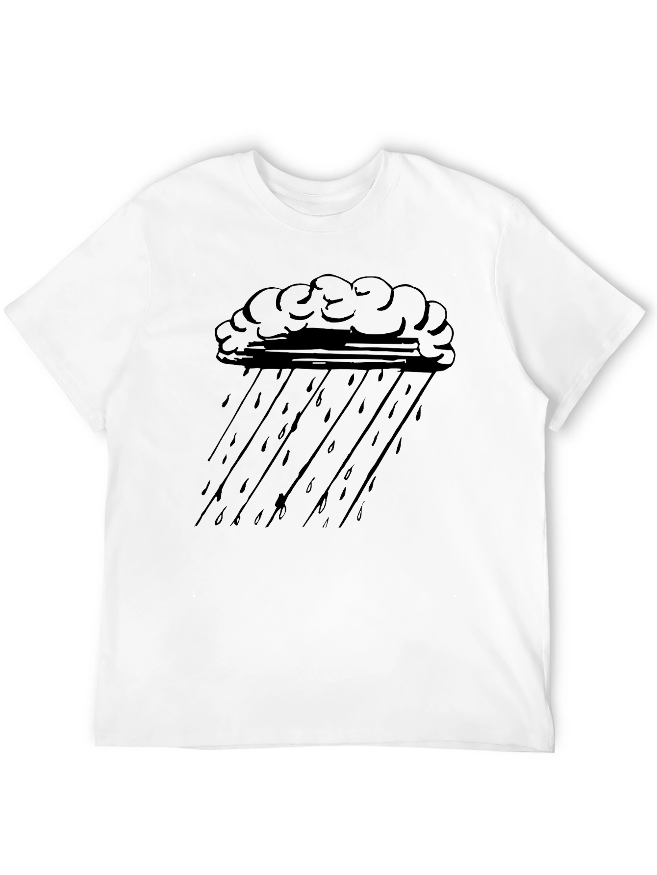 Black Cloud & Rain Graphic T-Shirt - Soft Cotton Comfort view 12