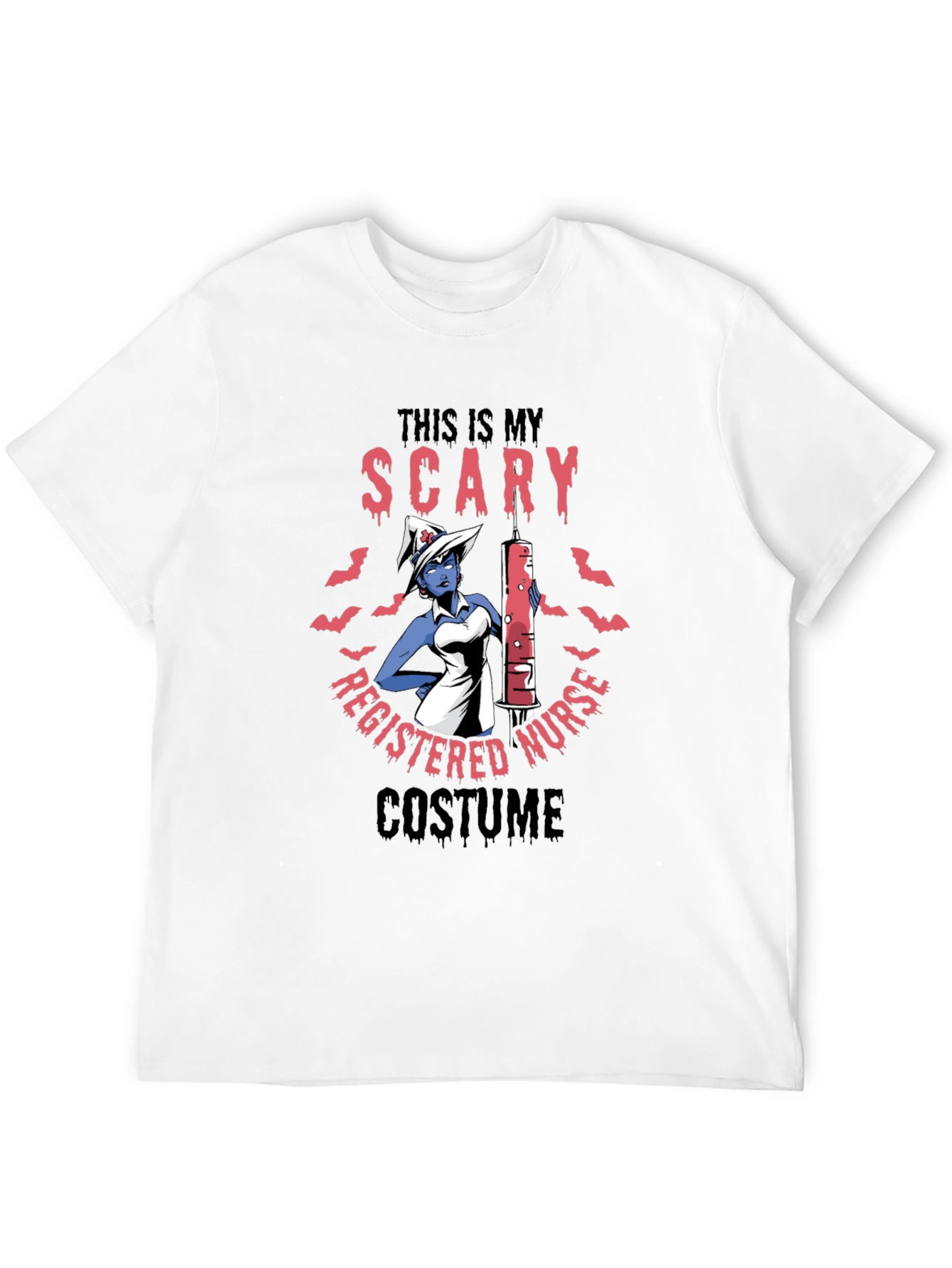 Black Scary Nurse Halloween Costume T-Shirt view 12