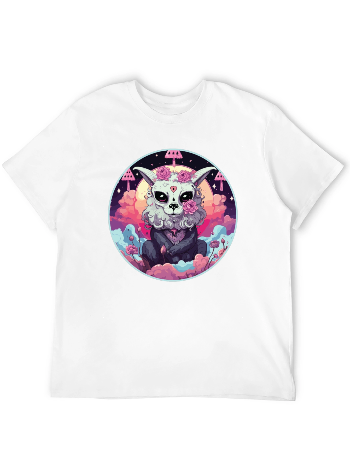 Black Gothic Sugar Skull Bunny T-Shirt view 12