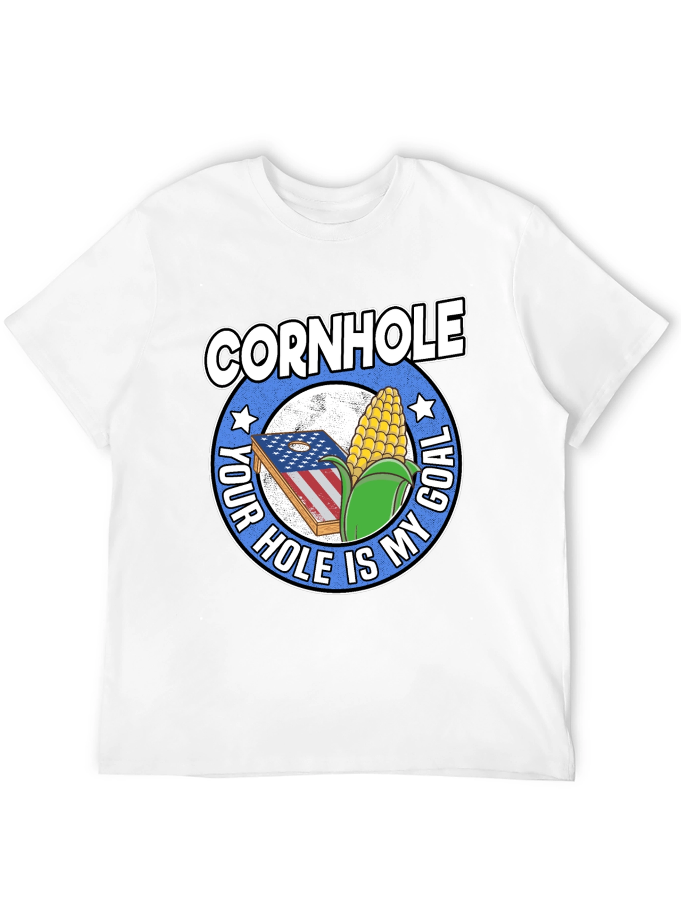 Black Funny Cornhole T-Shirt: Your Hole Is My Goal Tee view 12
