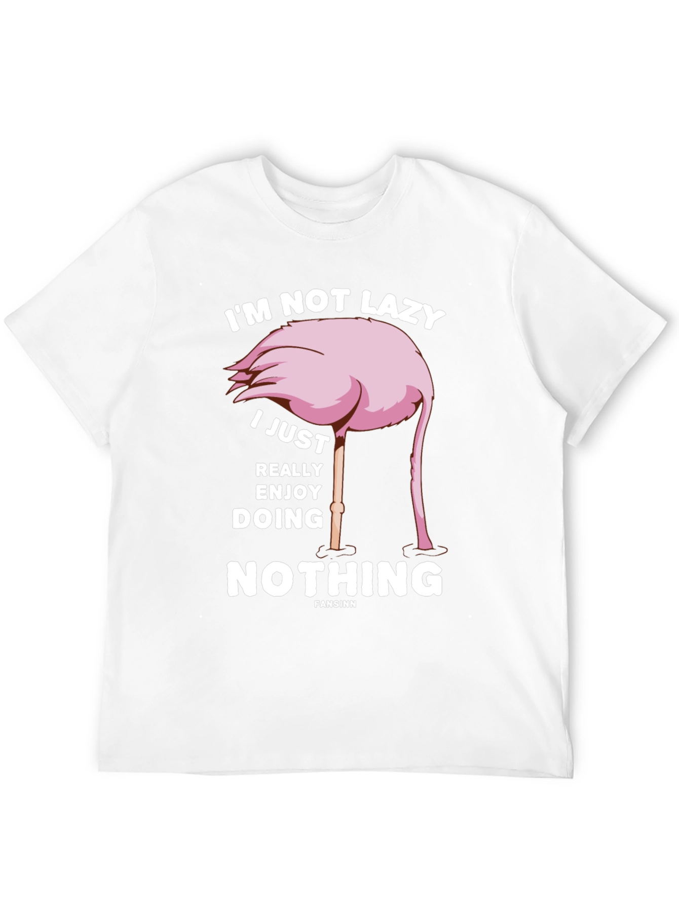 Black Funny Flamingo Lazy T-Shirt view 12