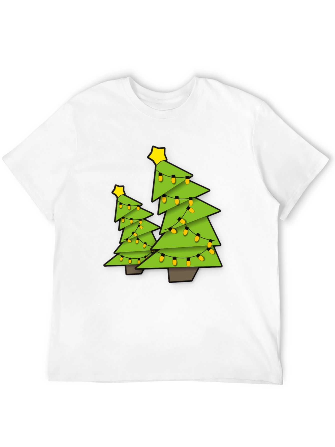 Black Festive Christmas Tree Graphic Tee - Black view 12