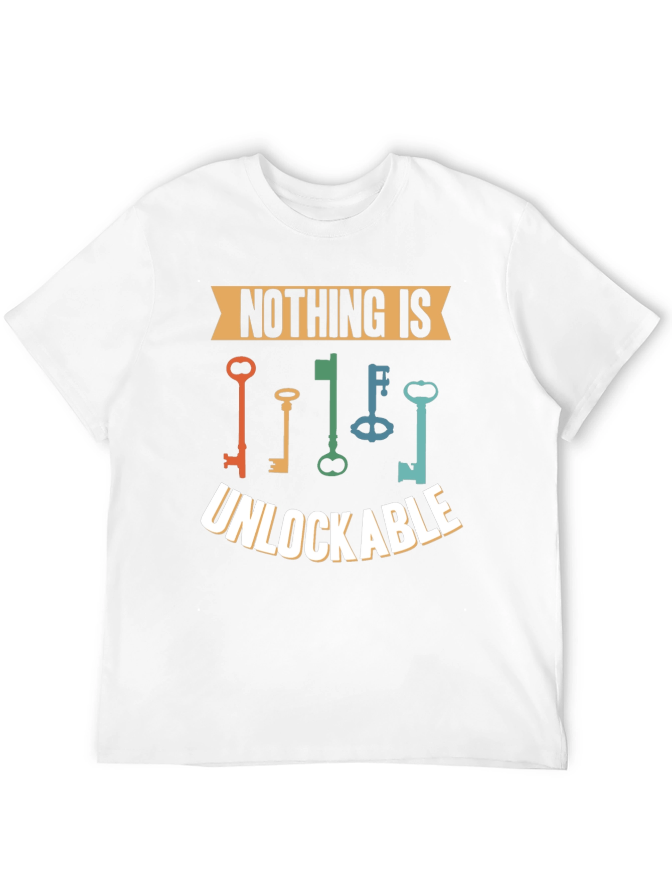 Black Nothing is Unlockable Graphic T-Shirt view 12