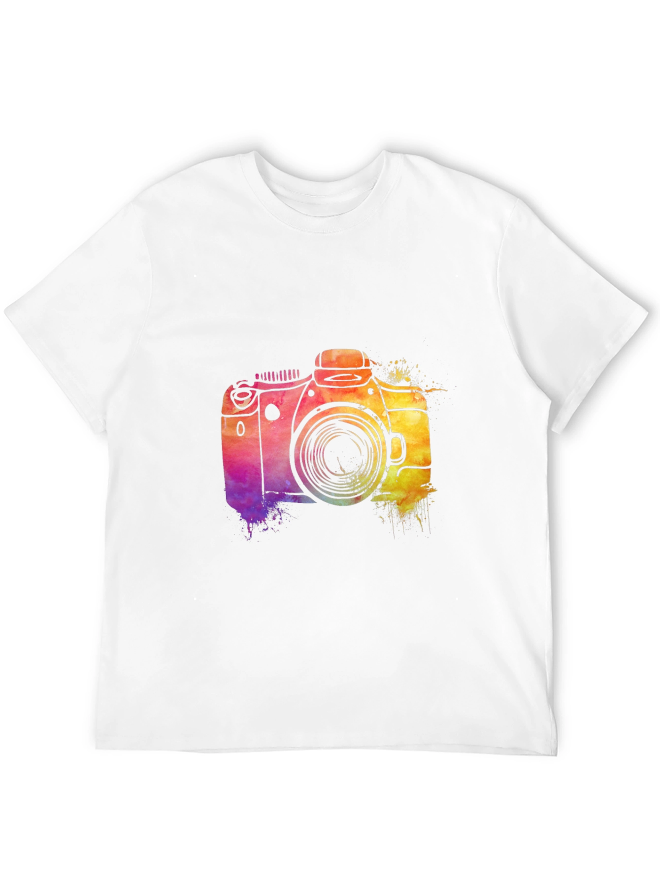 Black Watercolor Camera Graphic T-Shirt view 12