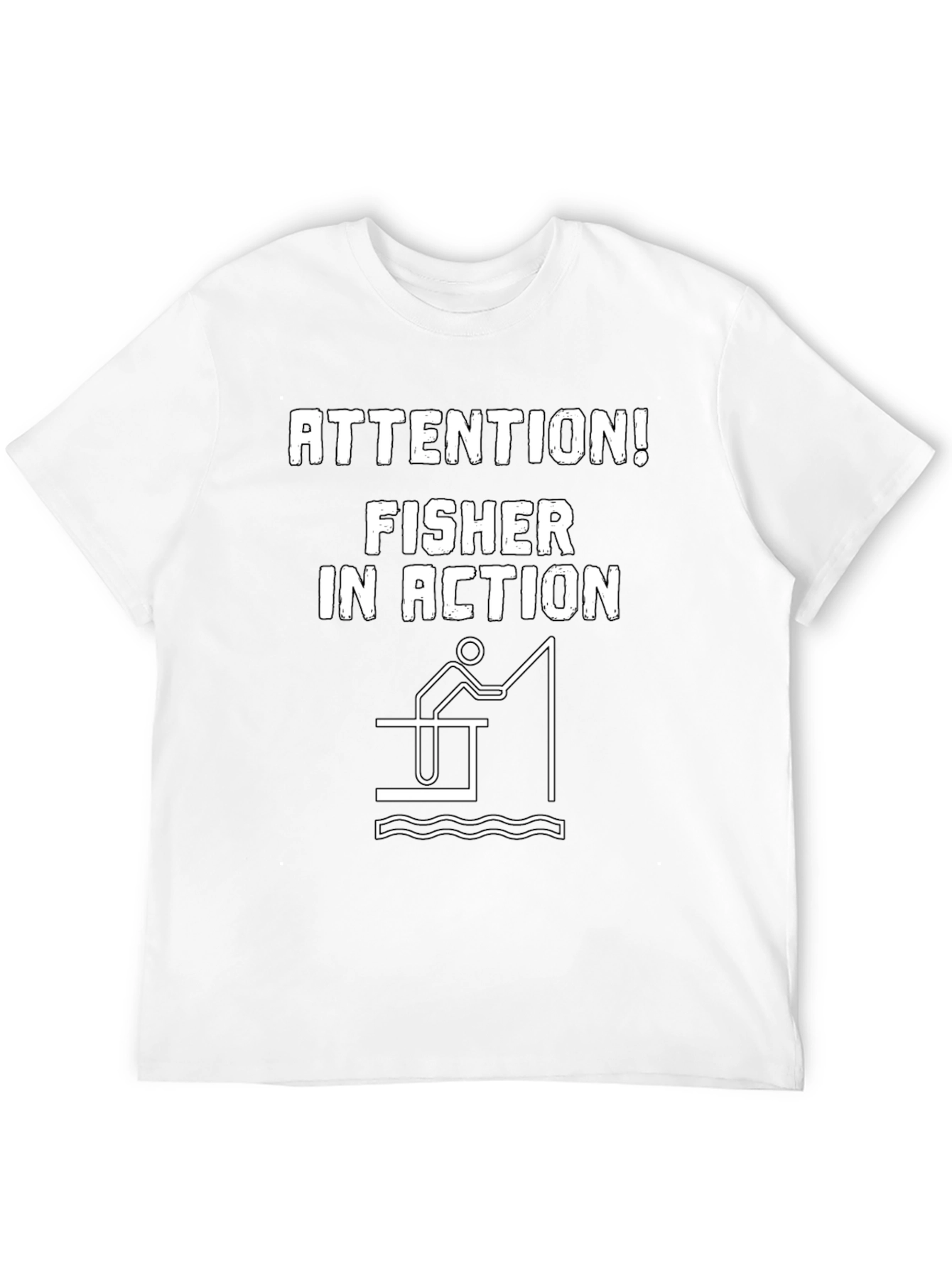 Black Attention! Fisher In Action Black T-Shirt view 12