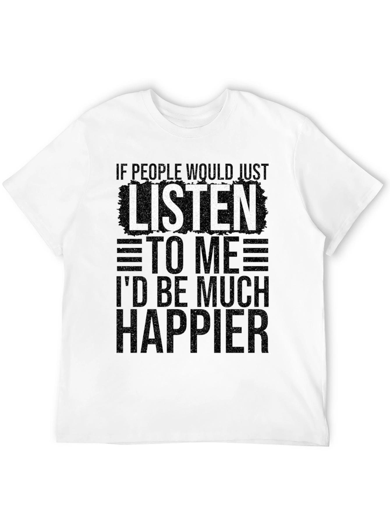 Black Listen To Me Graphic Tee - Mens Black T-Shirt view 12