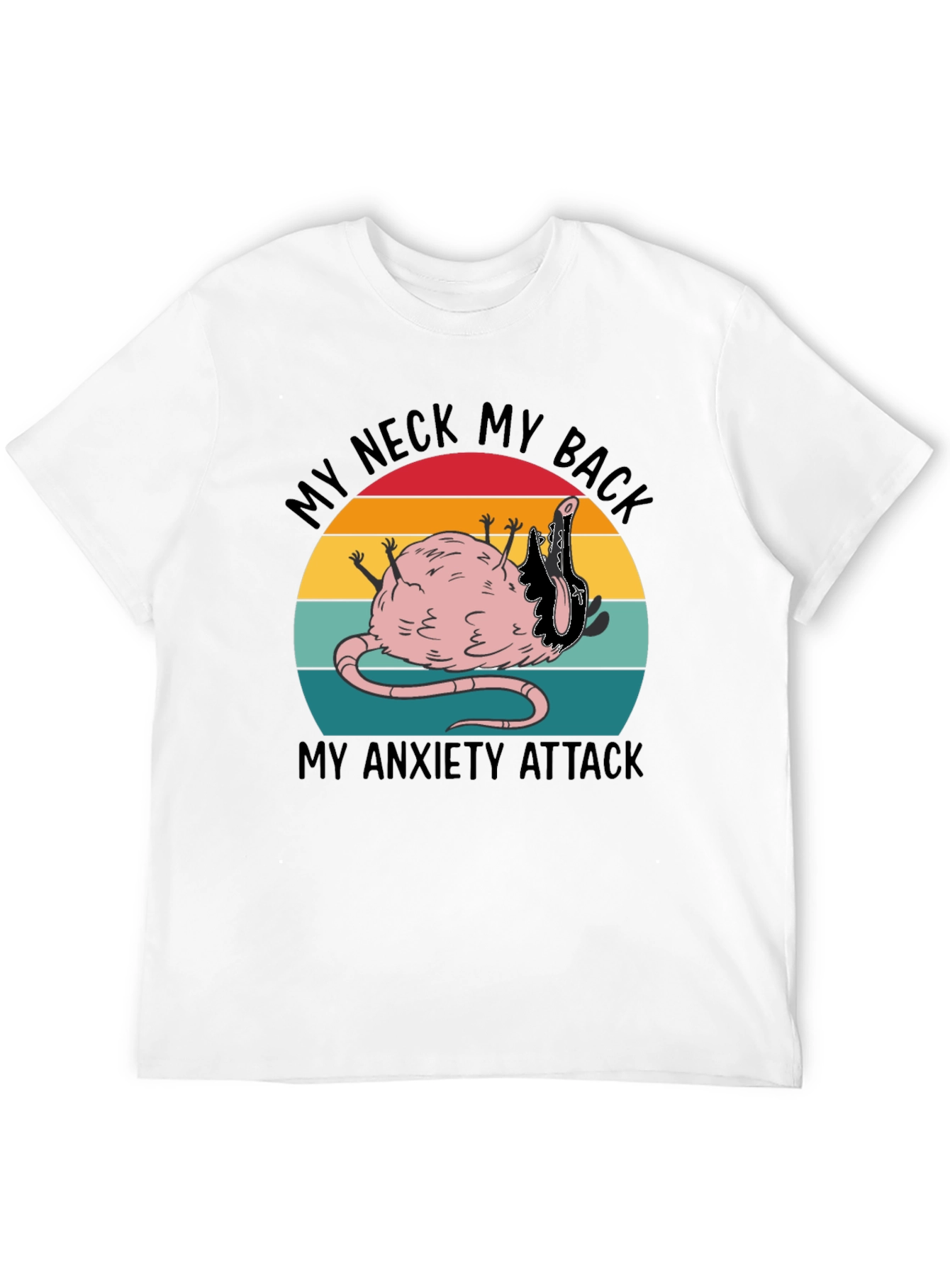 Black Funny 'My Neck My Back' Rat Anxiety T-Shirt view 12
